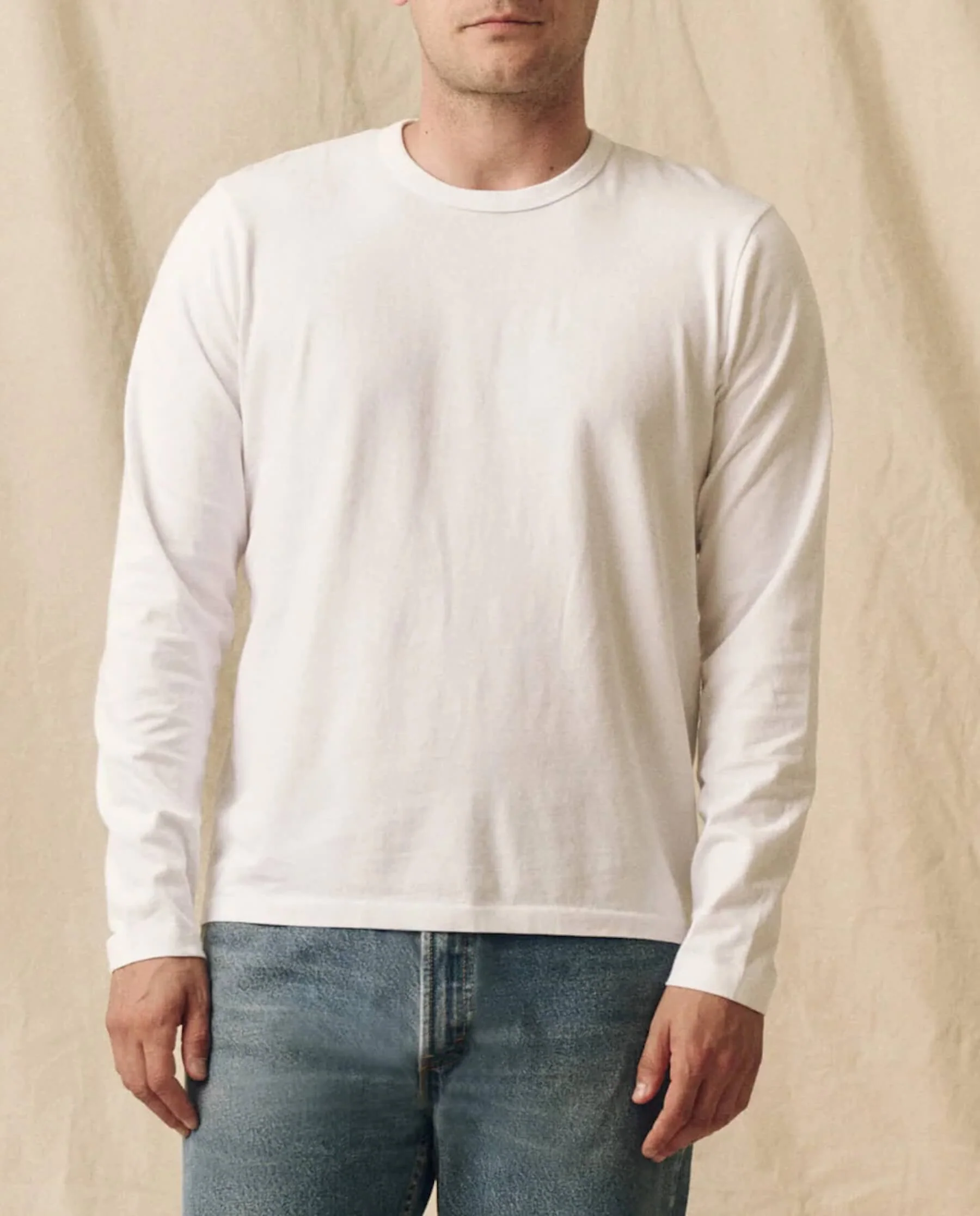 2657-the-men-s-pure-knits-long-sleeve-slim-crew.-true-white-4.webp The Men's Pure Knits Long Sleeve Slim Crew. -- True White
