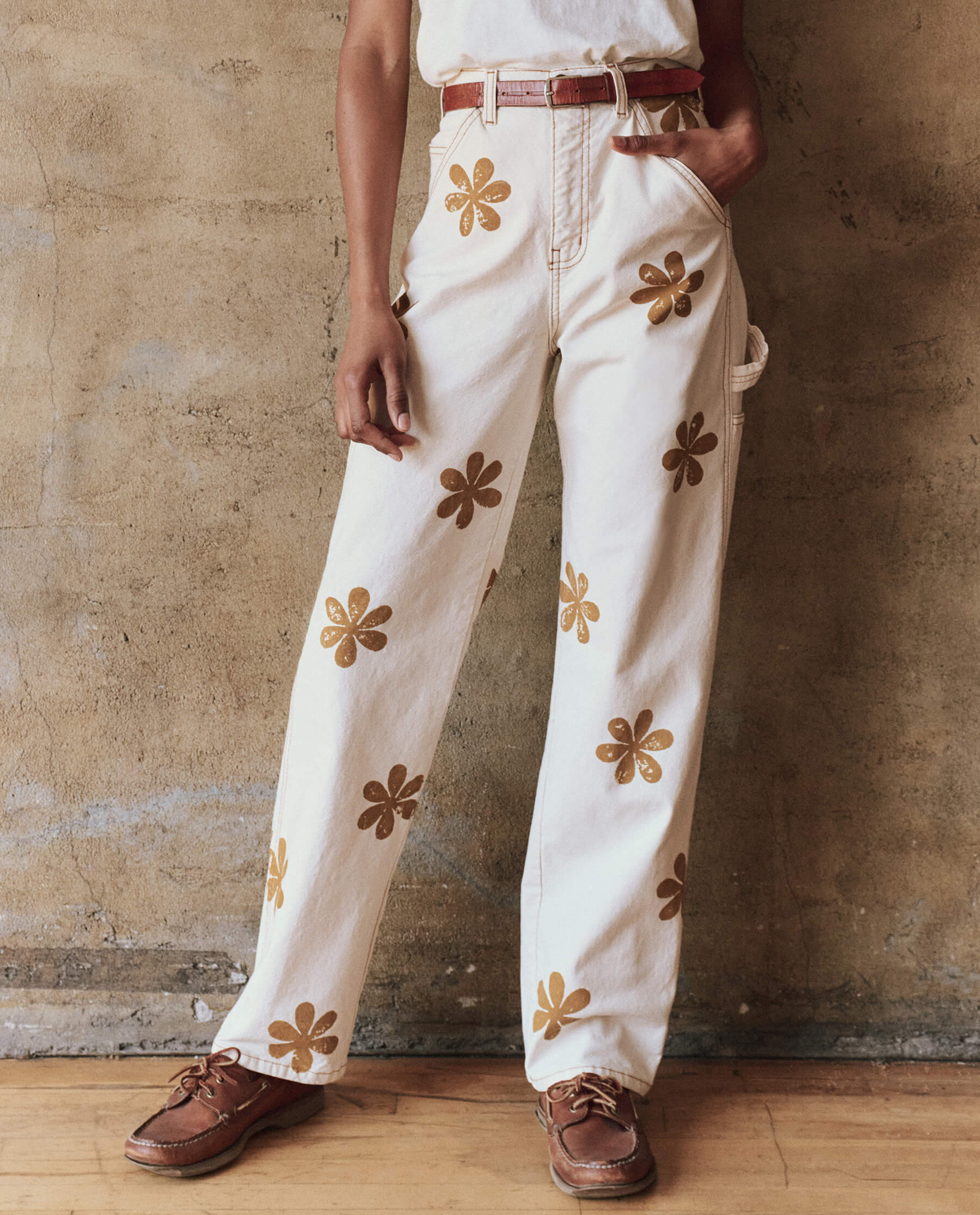 2728-the-carpenter-pant-with-daisy-stamp.-natural-1.jpg The Carpenter Pant with Daisy Stamp. -- Natural
