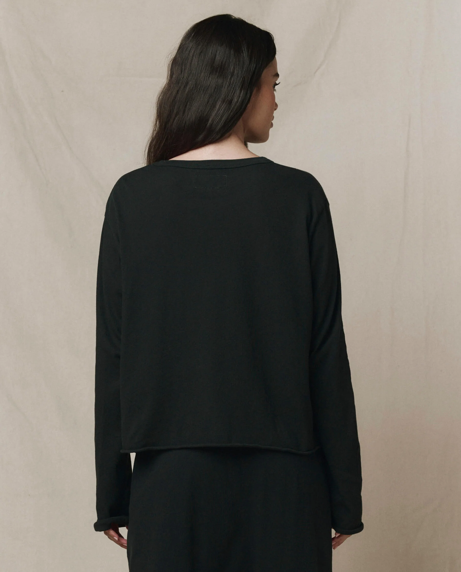 2788-the-long-sleeve-crop-tee.-almost-black-5.webp The Long Sleeve Crop Tee. -- Almost Black
