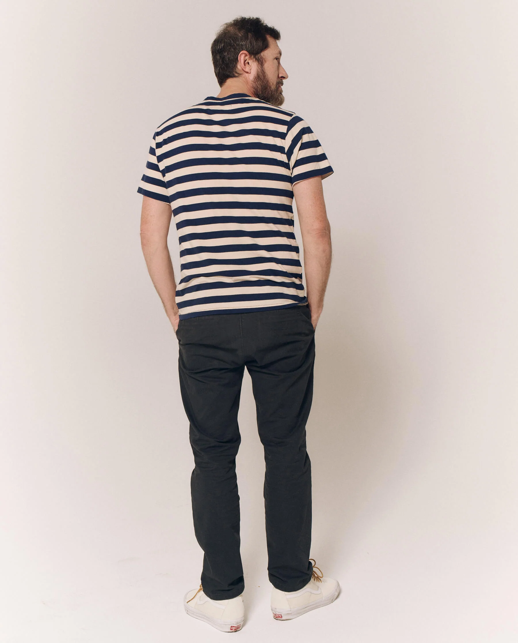 2891-the-men-s-slim-tee.-navy-and-cream-scholar-stripe-4.webp The Men's Slim Tee. -- Navy and Cream Scholar Stripe