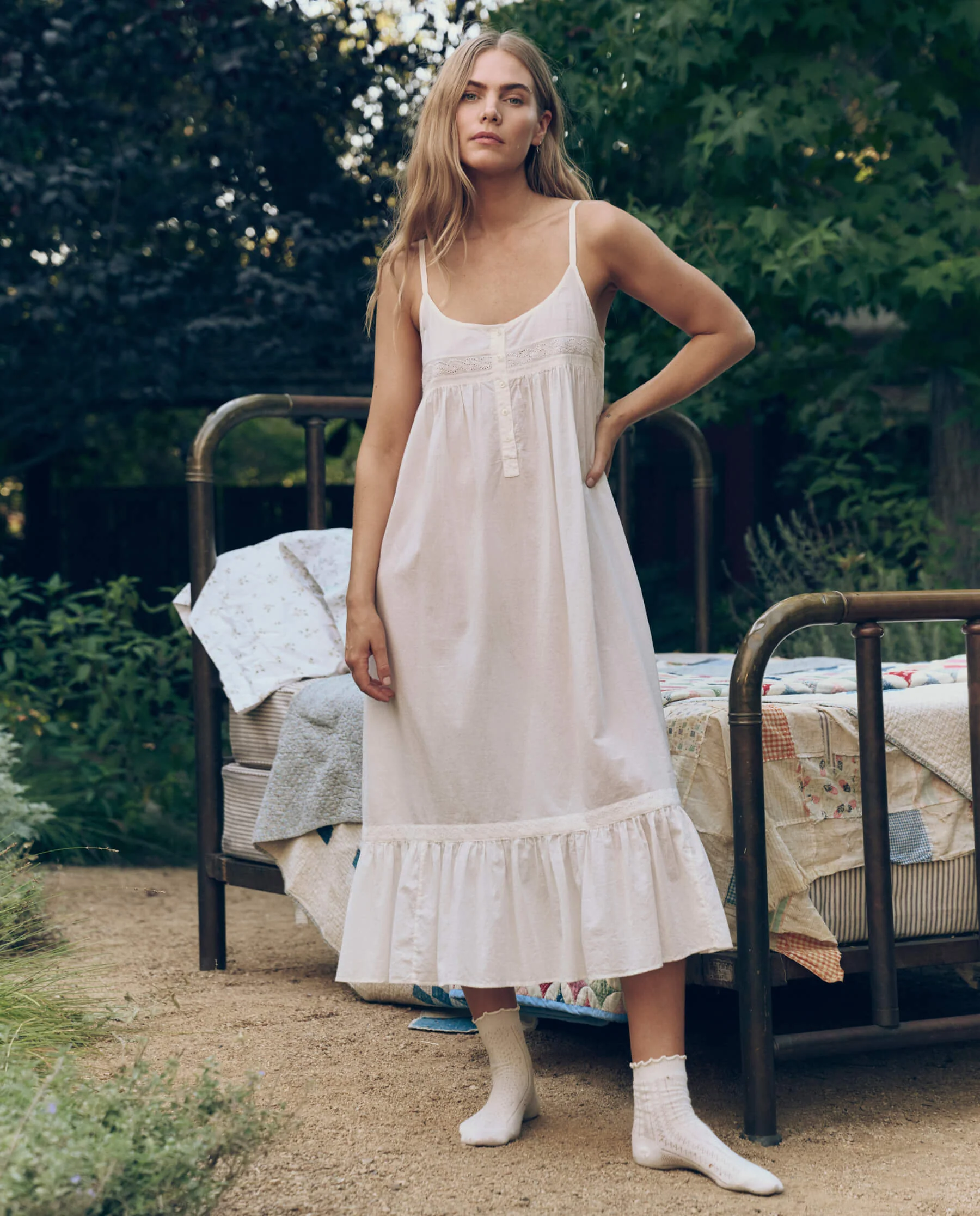 2923-the-eyelet-ruffle-tank-night-dress.-true-white-3.webp The Eyelet Ruffle Tank Night Dress. -- True White