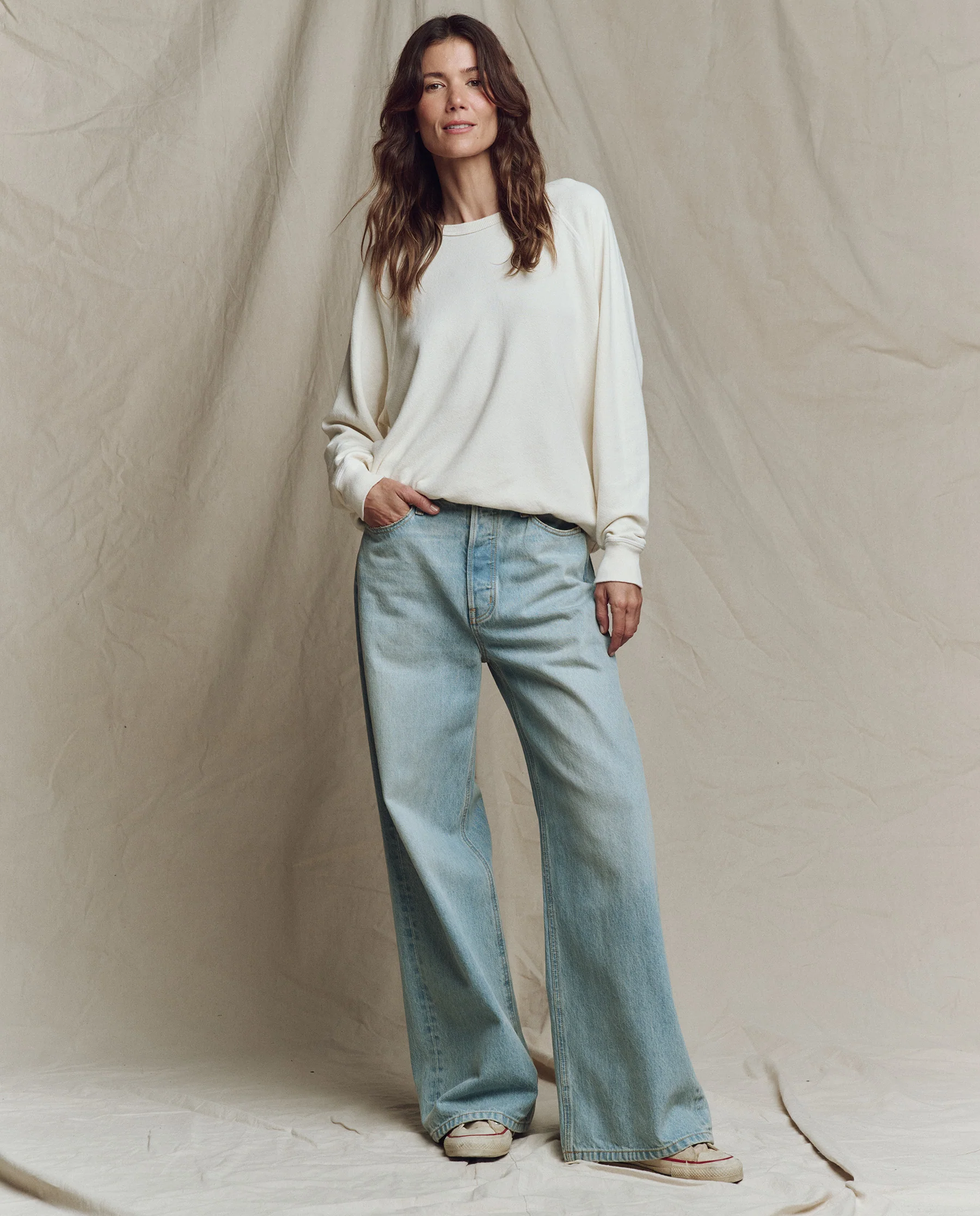 The College Sweatshirt. Solid -- Washed White
