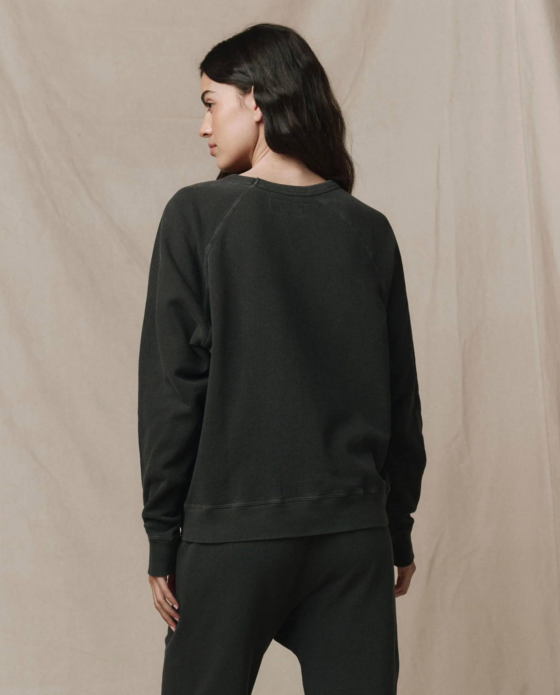 The College Sweatshirt. Solid -- Washed Black
