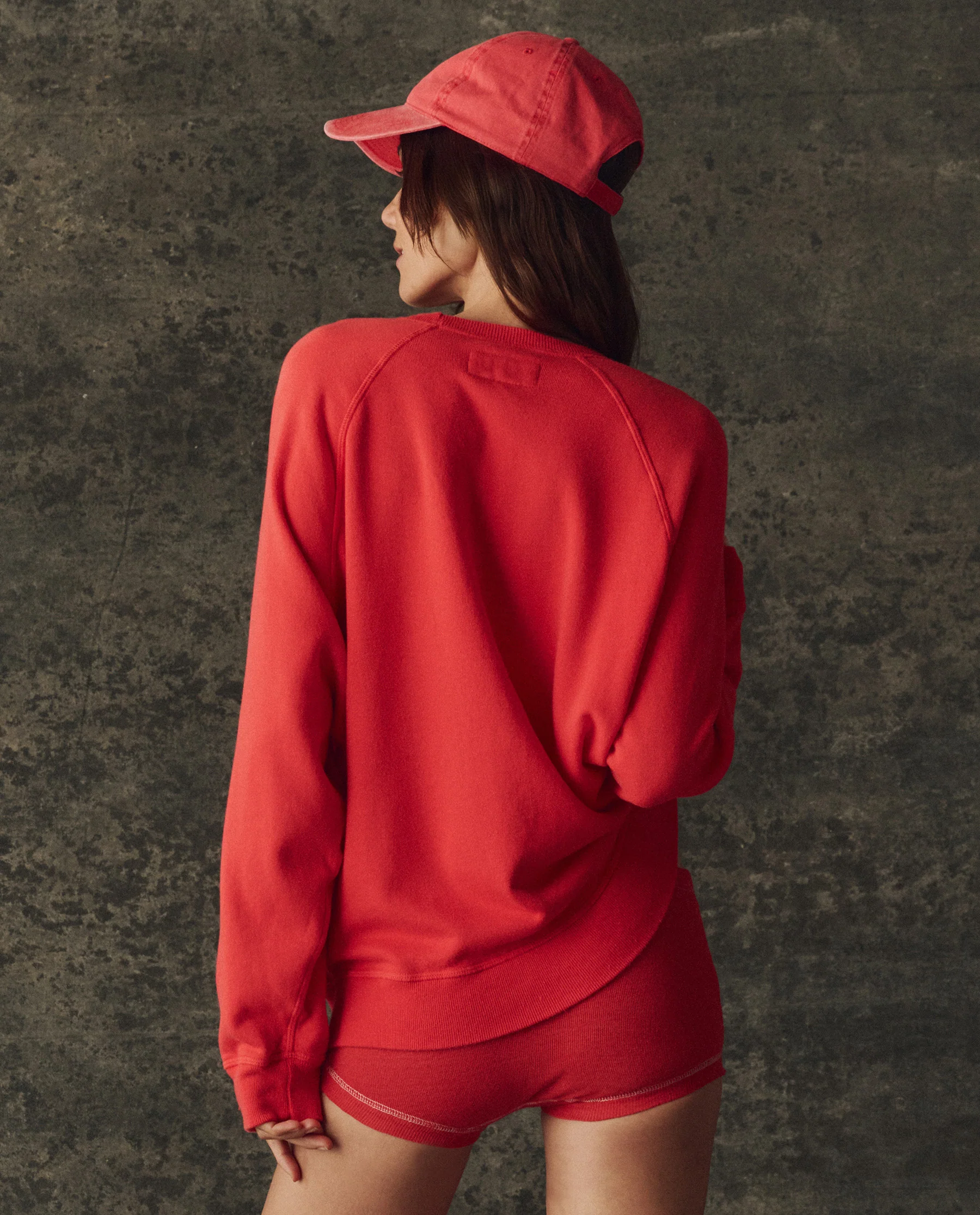 The Fleece Slouch Sweatshirt. Solid -- Bright Red