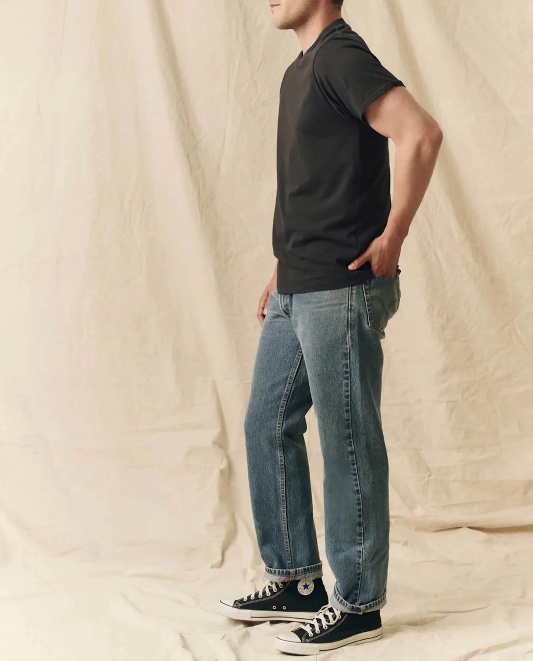 The Men's Pure Knits Slim Tee. Solid -- Almost Black