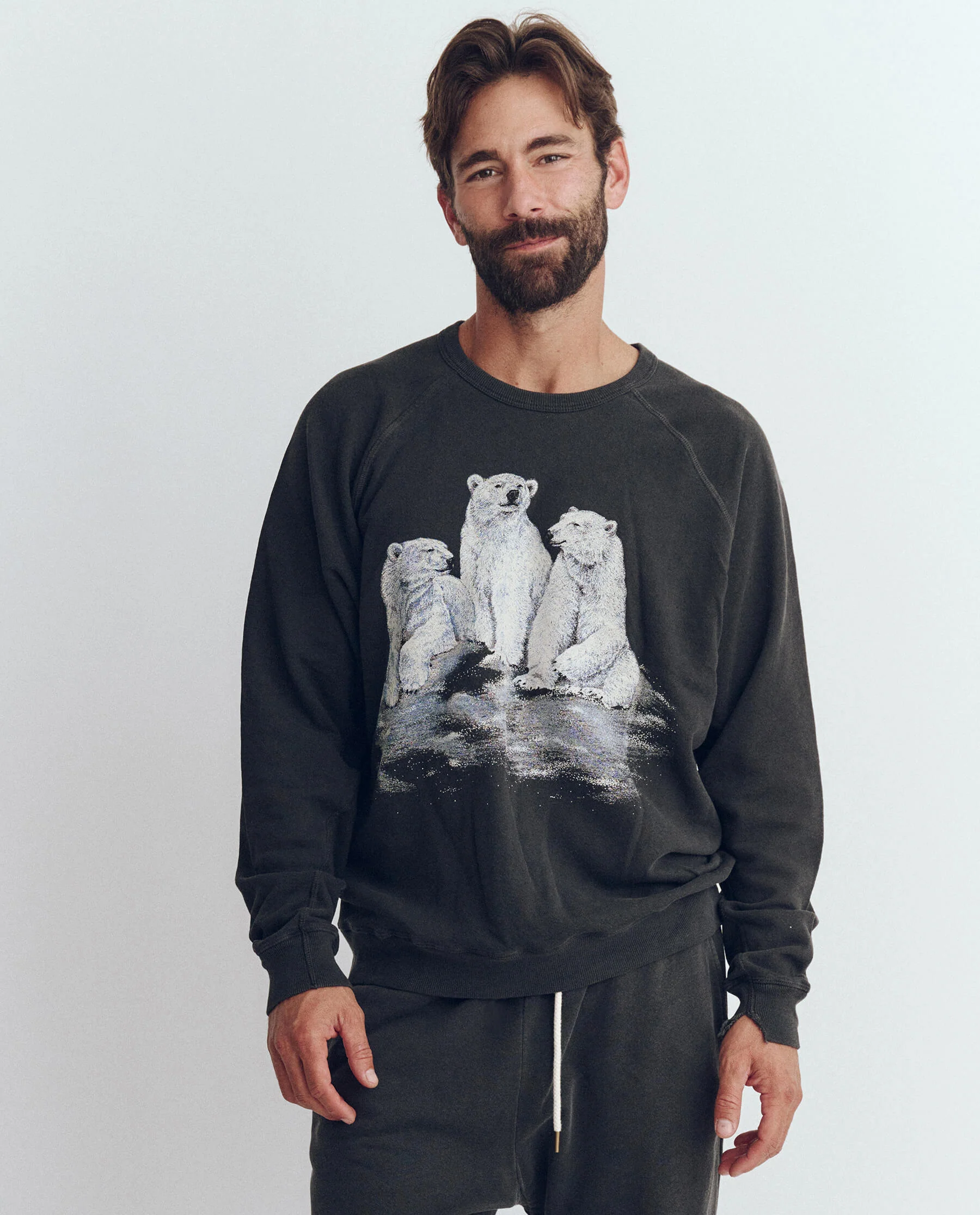 3021-the-men-s-college-sweatshirt.-graphic-washed-black-with-polar-bear-graphic-3.webp The Men's College Sweatshirt. Graphic -- Washed Black with Polar Bear Graphic