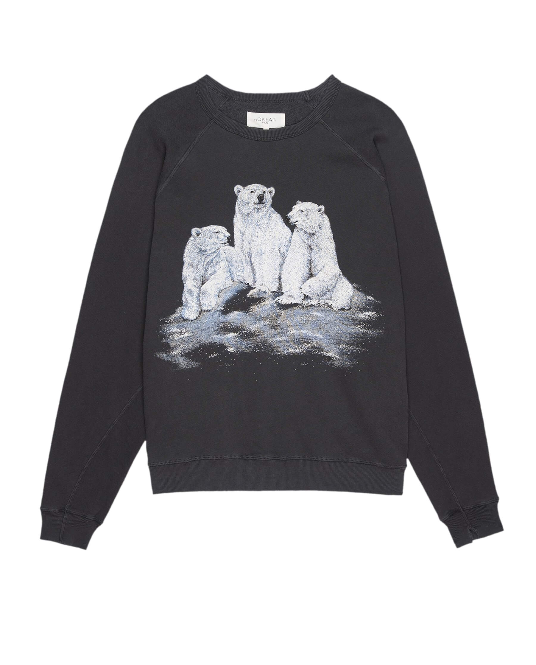 3021-the-men-s-college-sweatshirt.-graphic-washed-black-with-polar-bear-graphic-6.jpg The Men's College Sweatshirt. Graphic -- Washed Black with Polar Bear Graphic