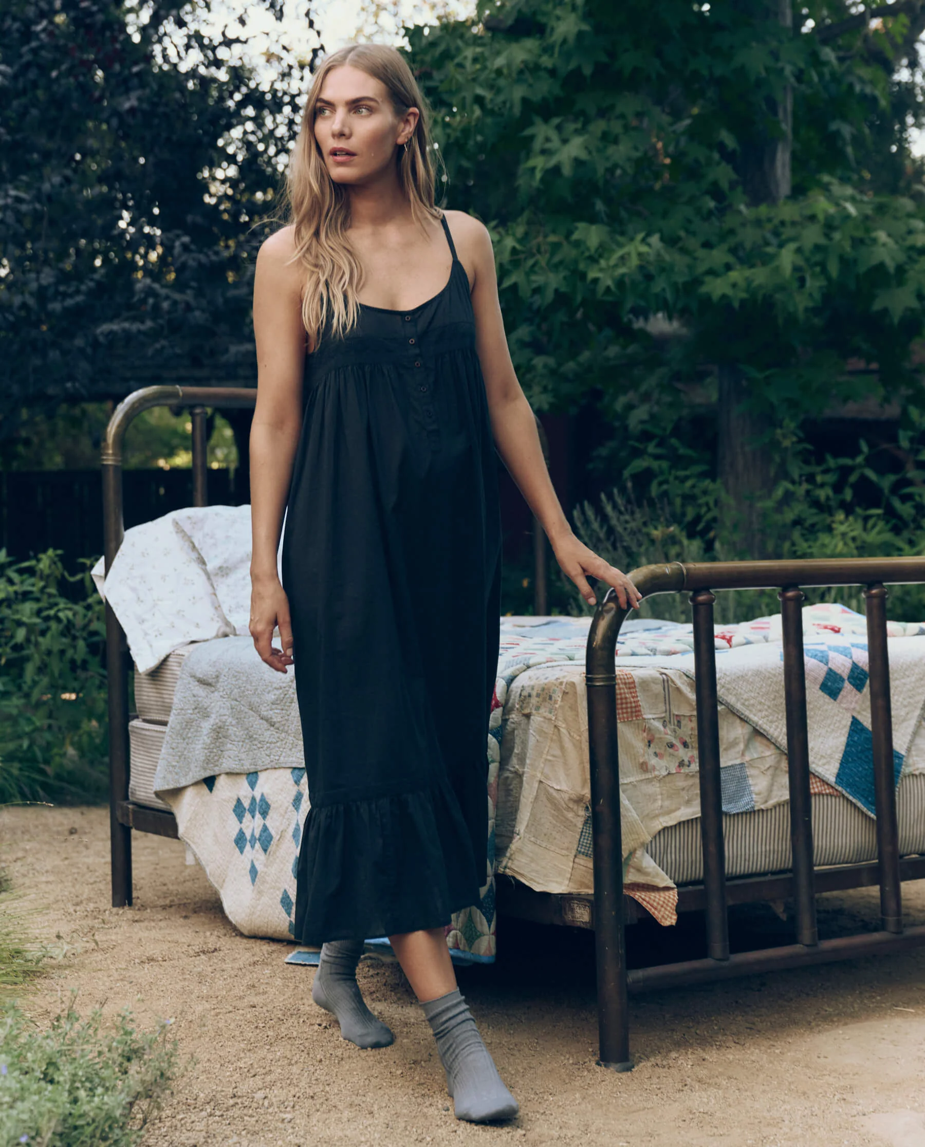 3164-the-eyelet-ruffle-tank-night-dress.-black-2.webp The Eyelet Ruffle Tank Night Dress. -- Black