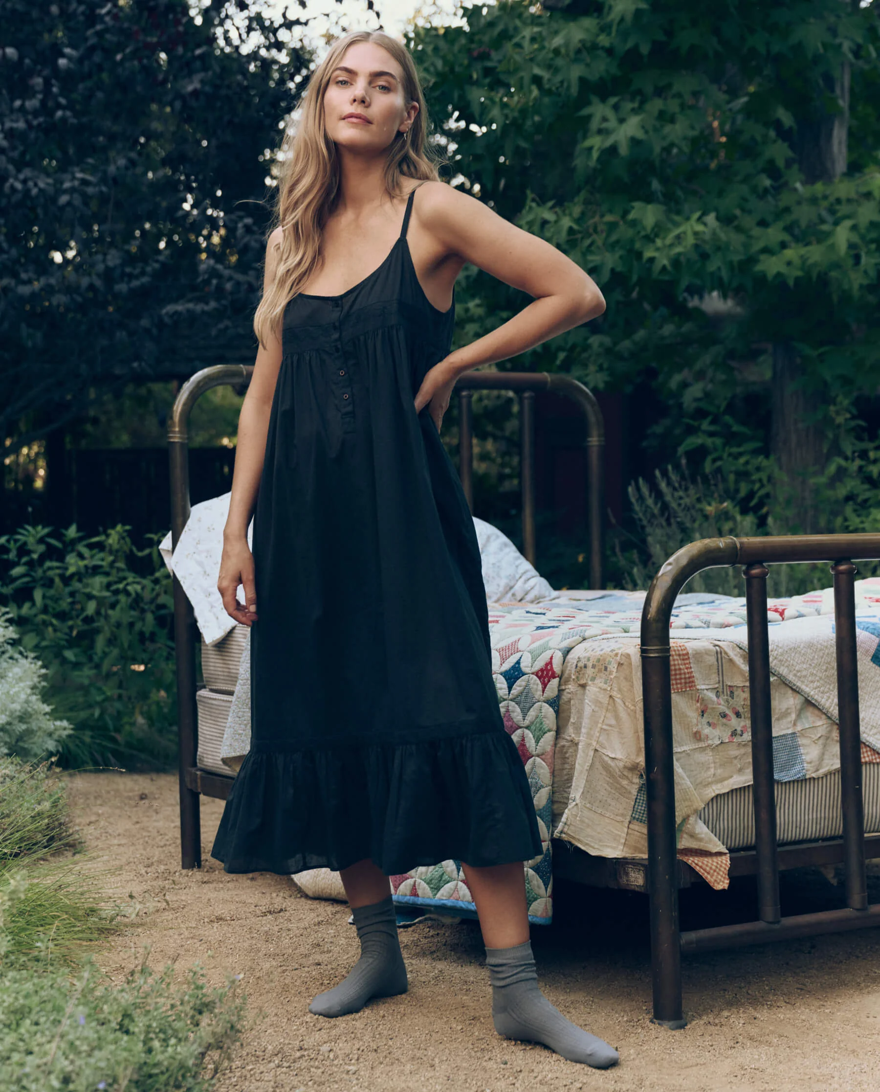 3164-the-eyelet-ruffle-tank-night-dress.-black-3.webp The Eyelet Ruffle Tank Night Dress. -- Black