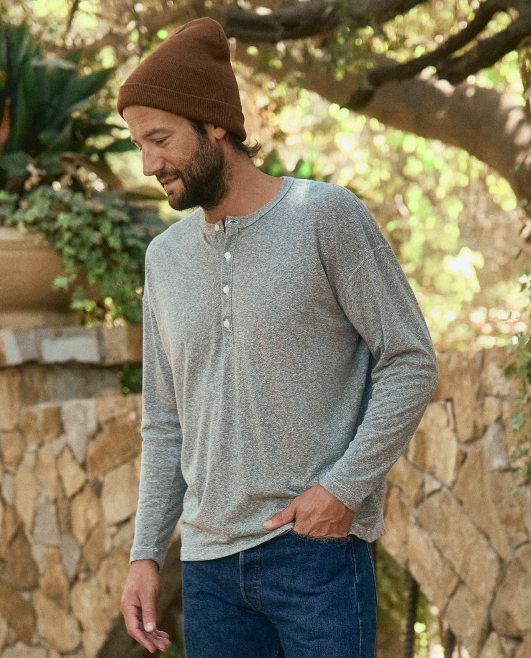 3213-the-men-s-boxy-henley.-heather-grey-1.jpg The Men's Boxy Henley. -- Heather Grey