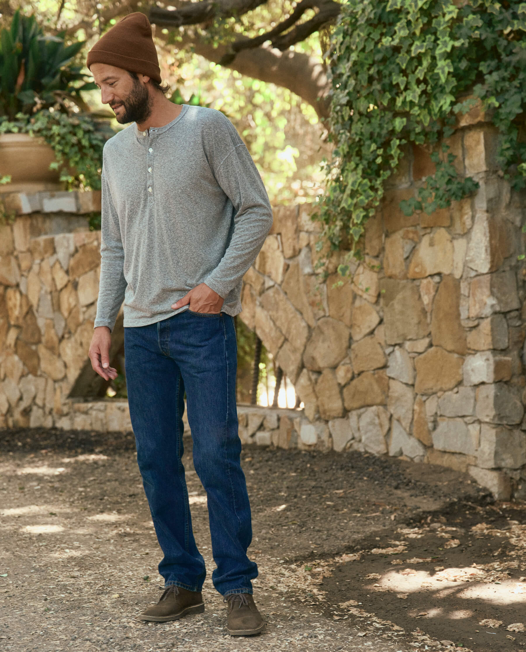 3213-the-men-s-boxy-henley.-heather-grey-3.jpg The Men's Boxy Henley. -- Heather Grey
