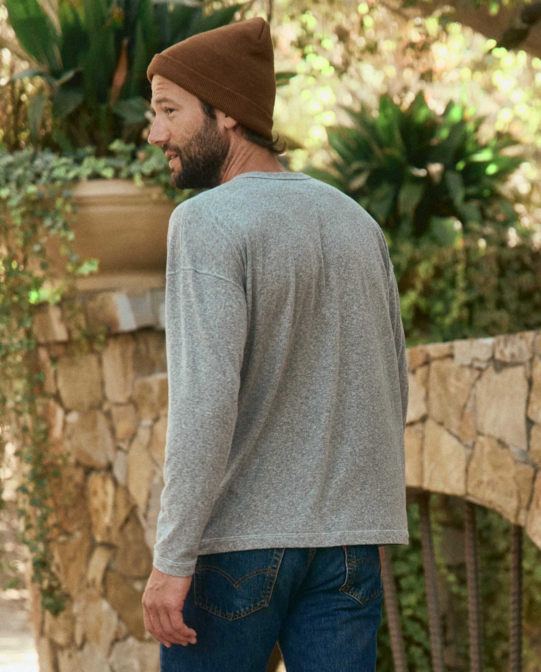 3213-the-men-s-boxy-henley.-heather-grey-6.jpg The Men's Boxy Henley. -- Heather Grey