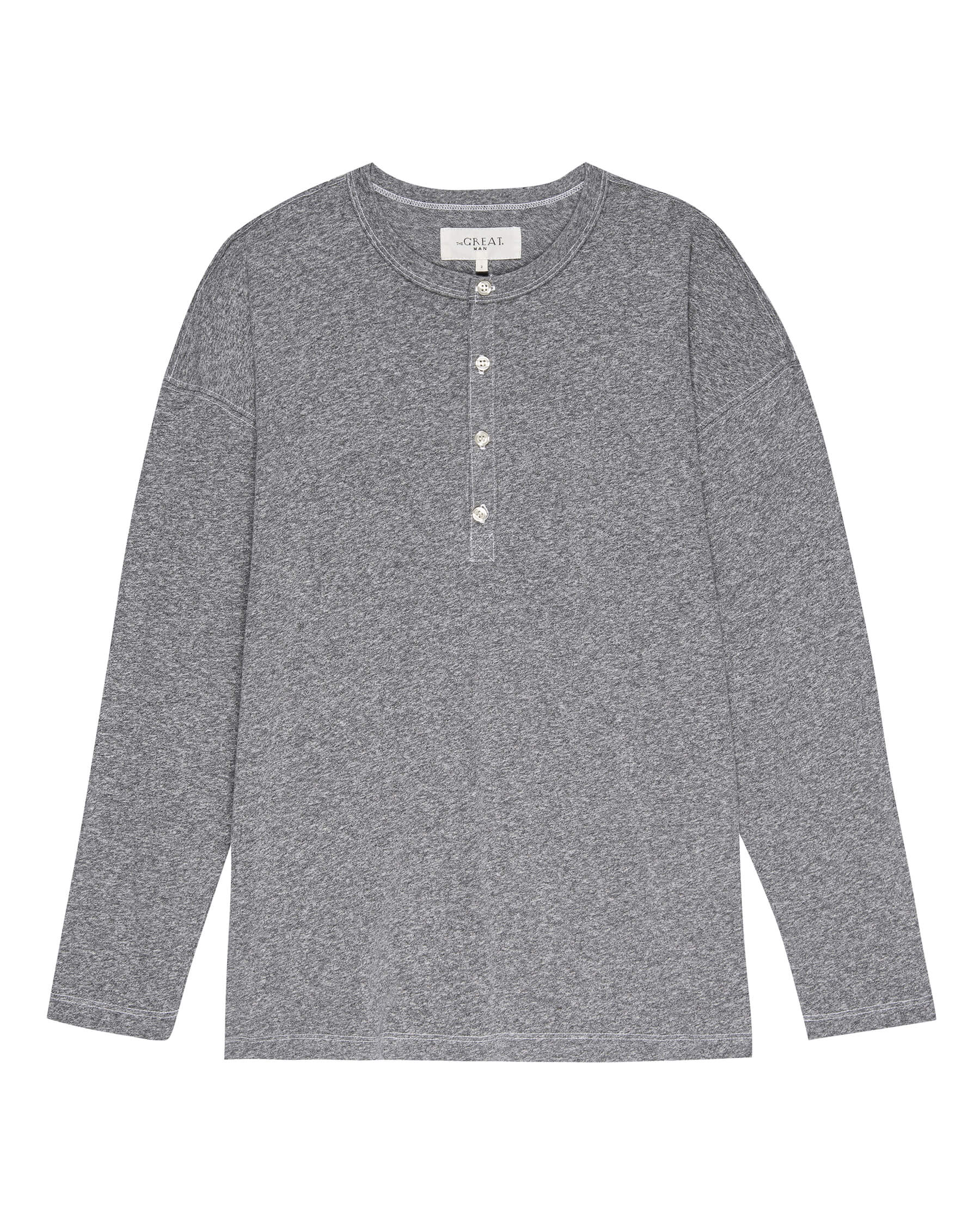 3213-the-men-s-boxy-henley.-heather-grey-7.jpg The Men's Boxy Henley. -- Heather Grey