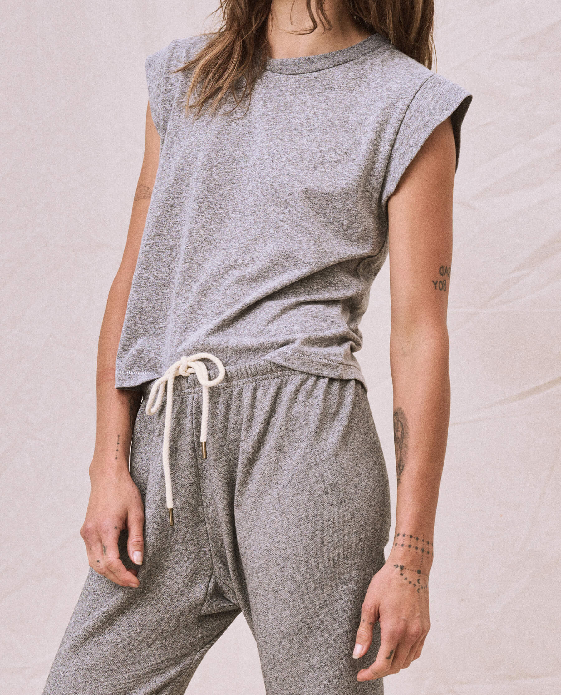 3266-the-peak-shoulder-tee.-heather-grey-1.jpg The Peak Shoulder Tee. -- Heather Grey