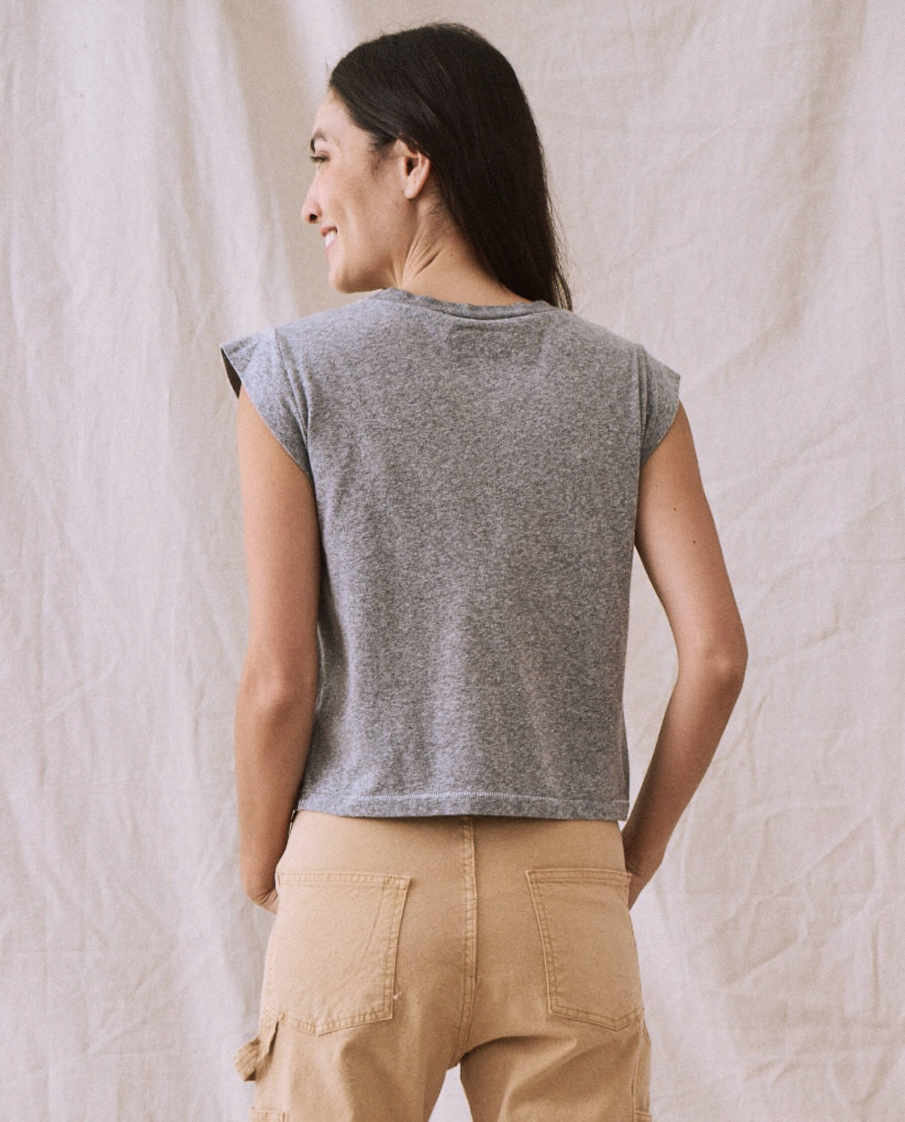 3266-the-peak-shoulder-tee.-heather-grey-5.jpg The Peak Shoulder Tee. -- Heather Grey