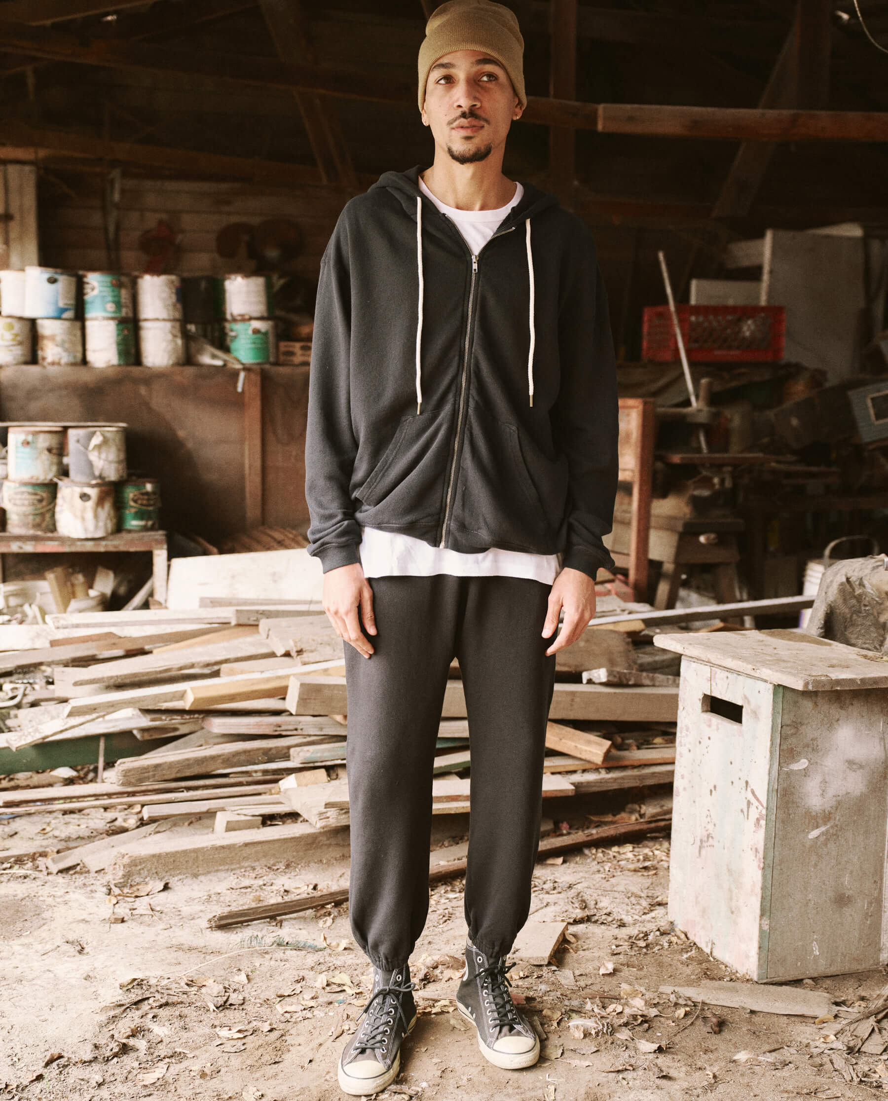 3332-the-men-s-zip-up-hoodie.-almost-black-2.jpg The Men's Zip Up Hoodie. -- Almost Black