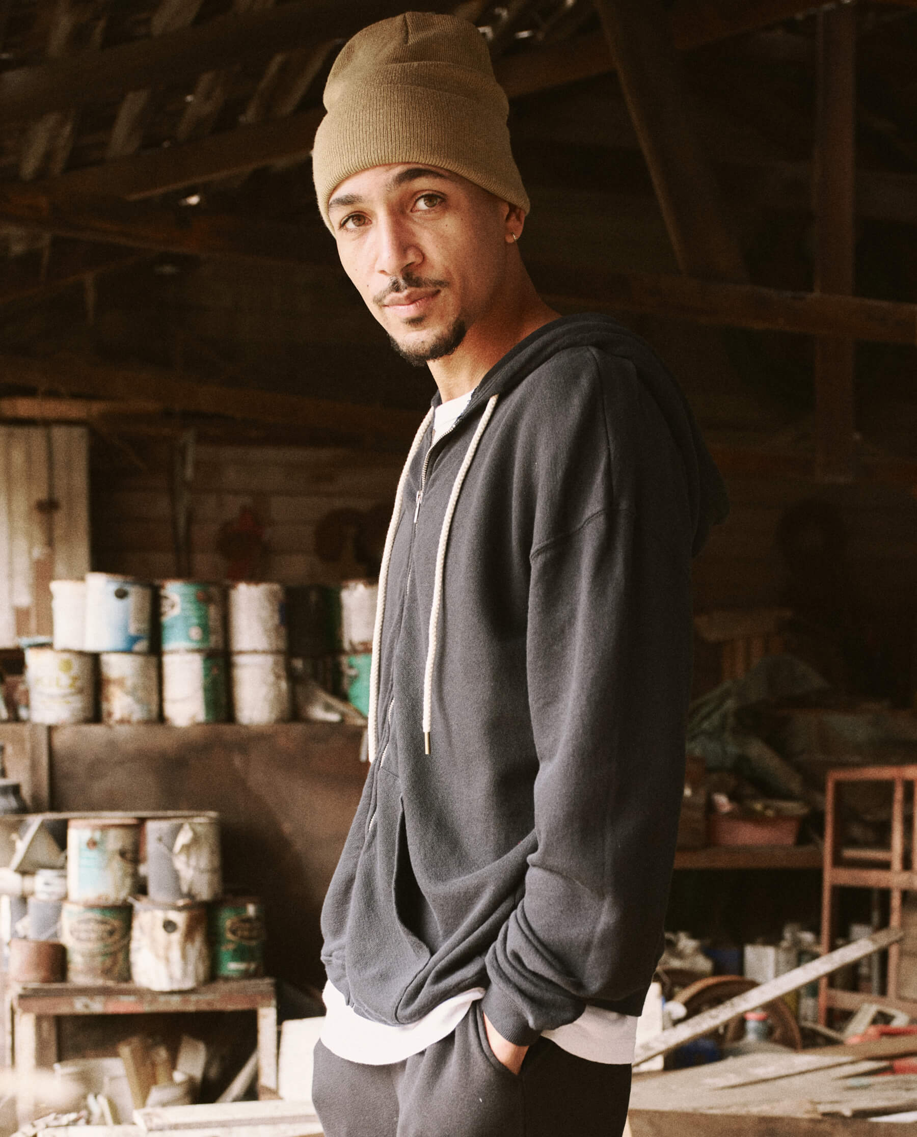 3332-the-men-s-zip-up-hoodie.-almost-black-3.jpg The Men's Zip Up Hoodie. -- Almost Black