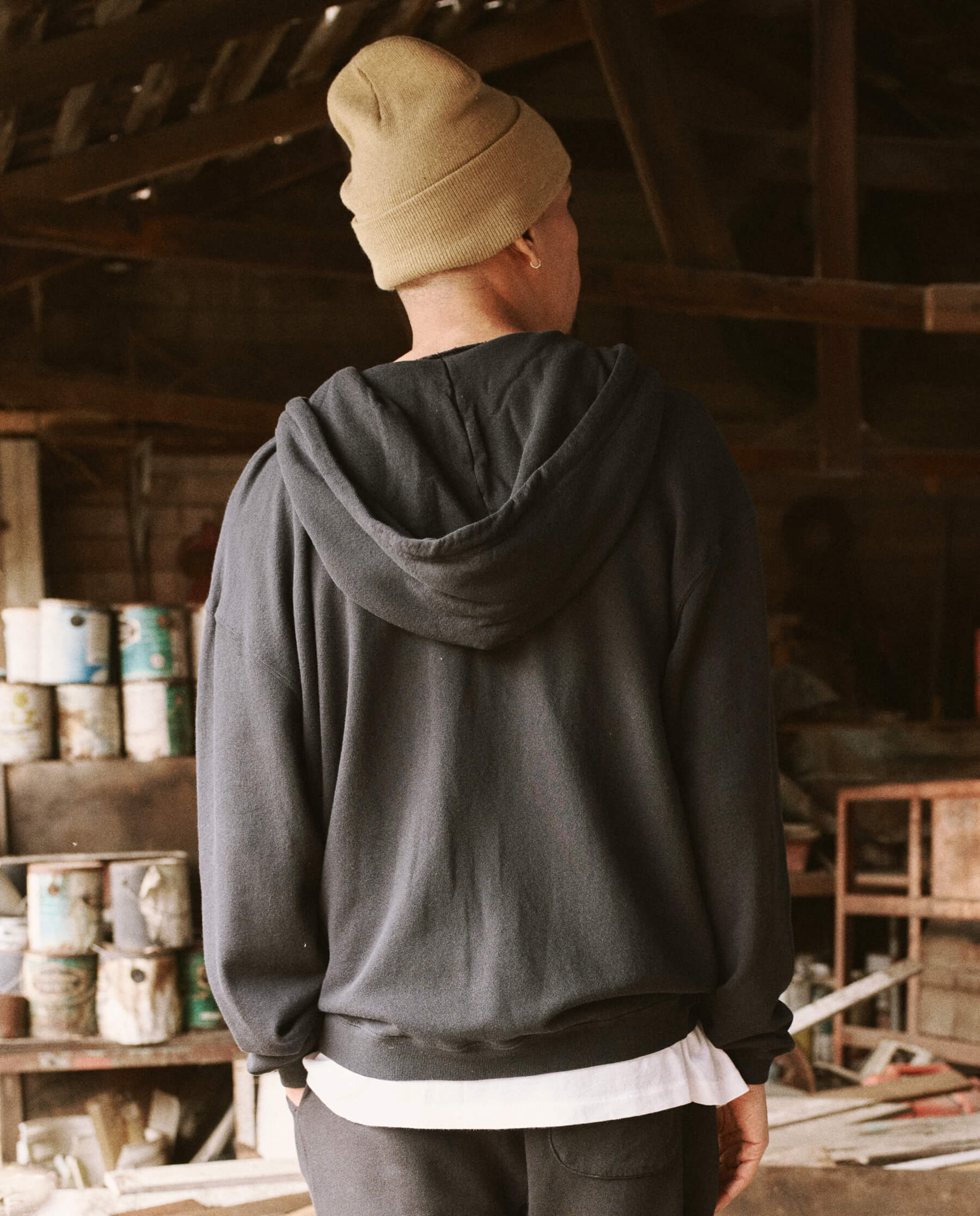 3332-the-men-s-zip-up-hoodie.-almost-black-4.jpg The Men's Zip Up Hoodie. -- Almost Black
