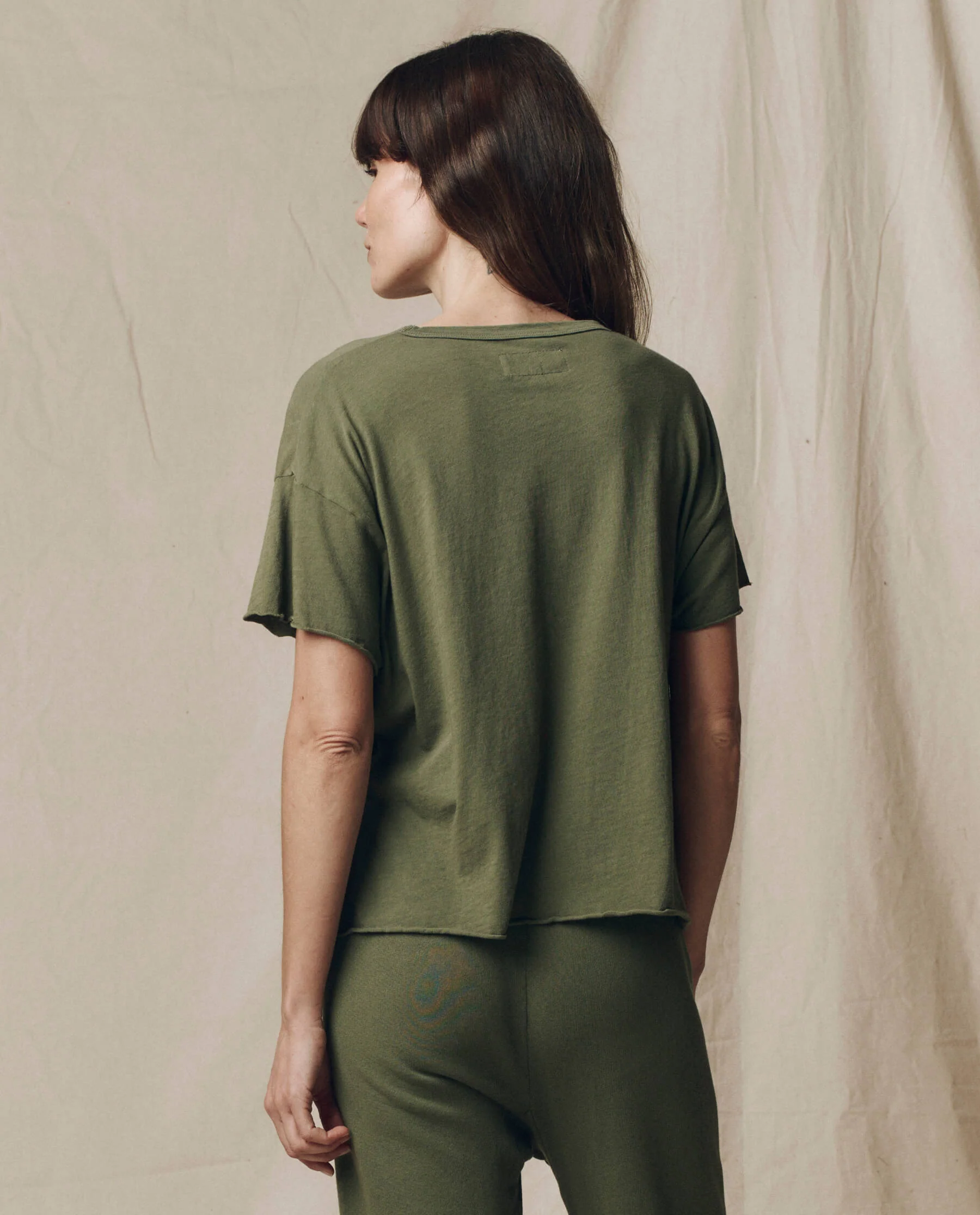The Crop Tee. Solid -- Heritage Army