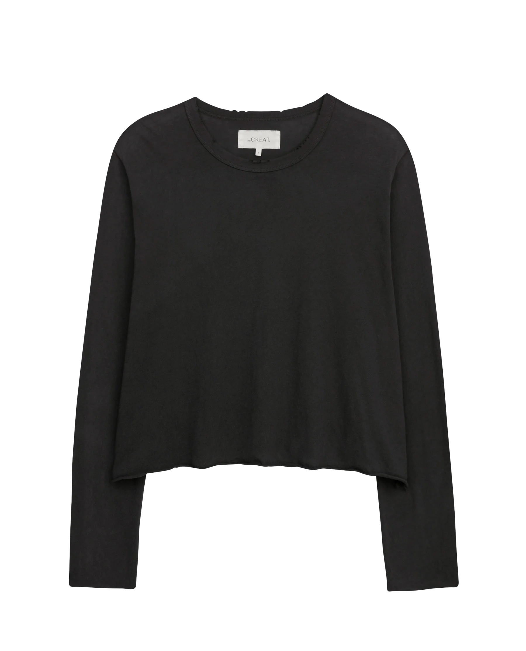 The Long Sleeve Crop Tee. -- Washed Black