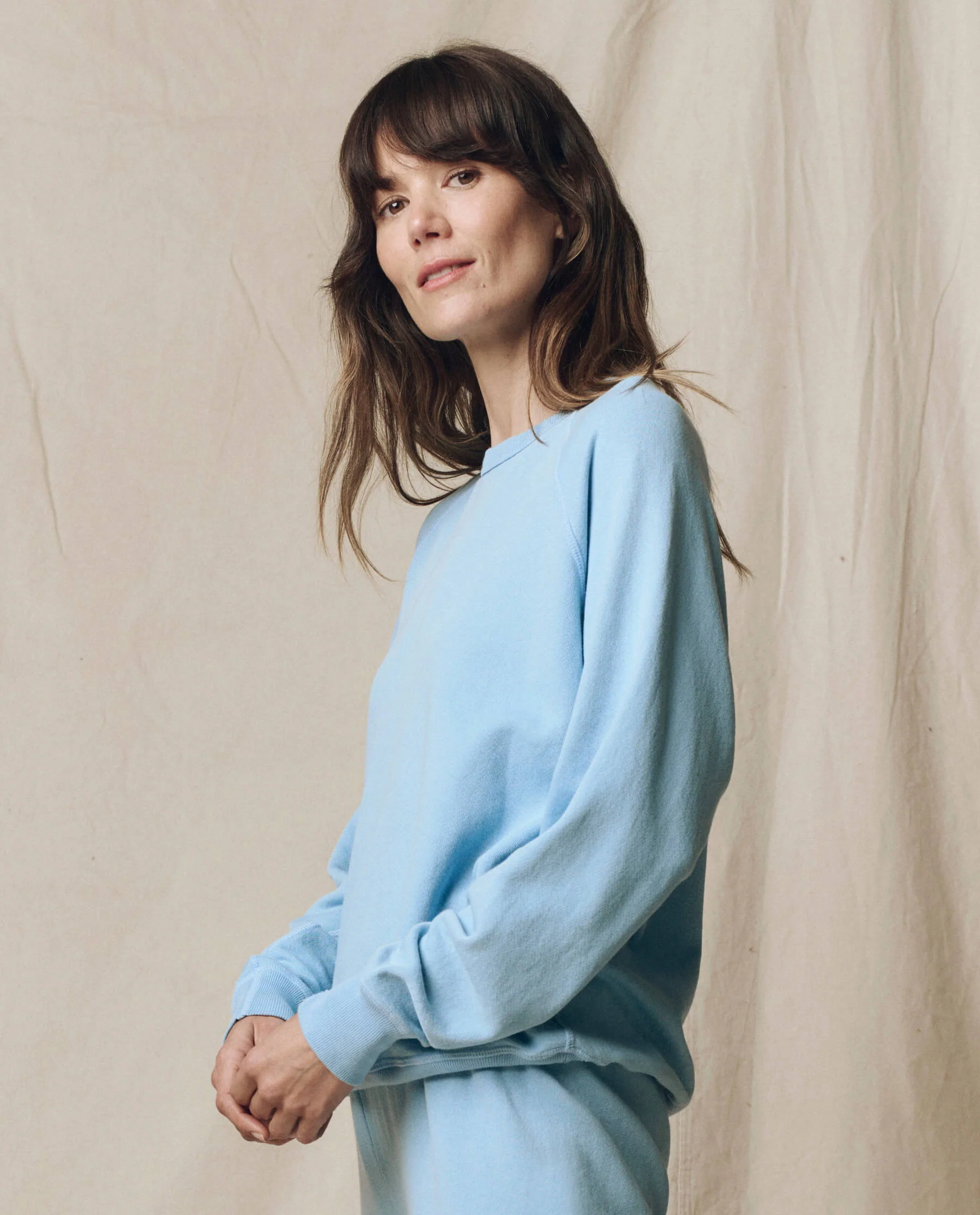 The College Sweatshirt. Solid -- Vista Blue