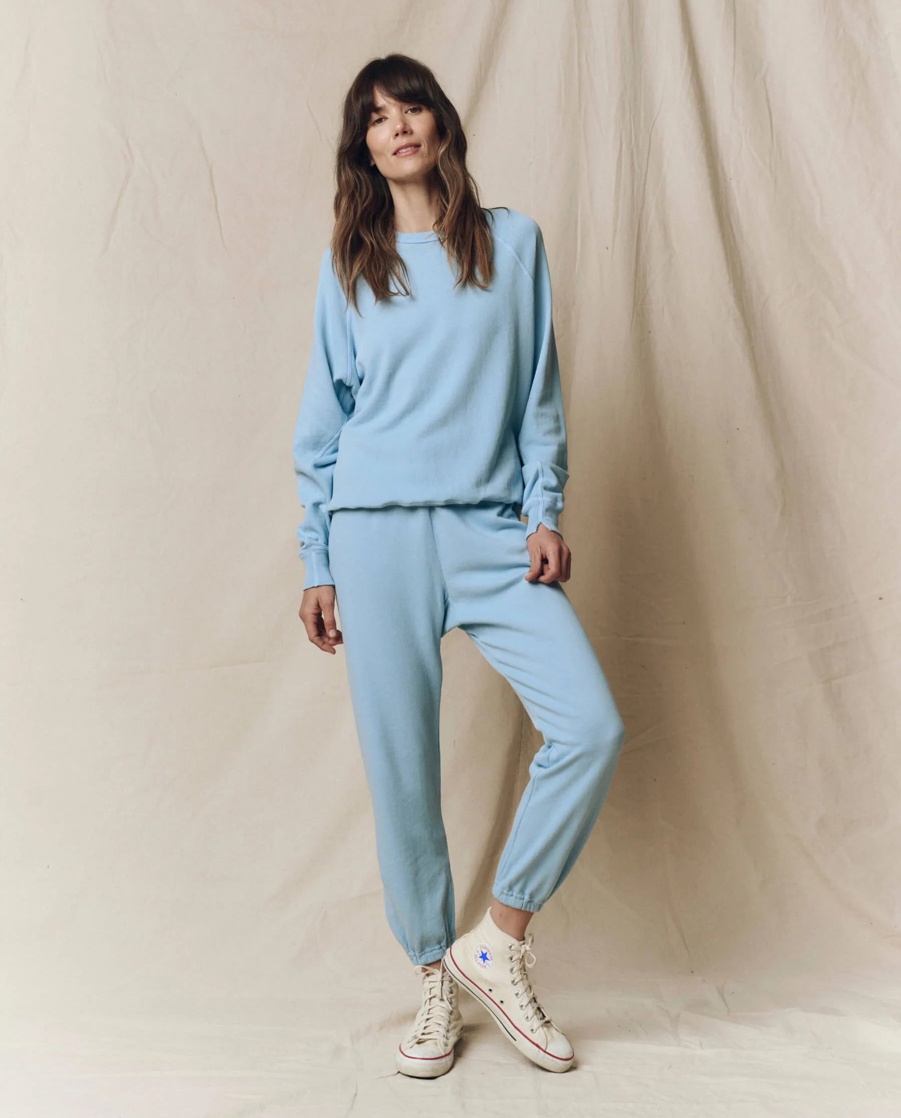 The College Sweatshirt. Solid -- Vista Blue