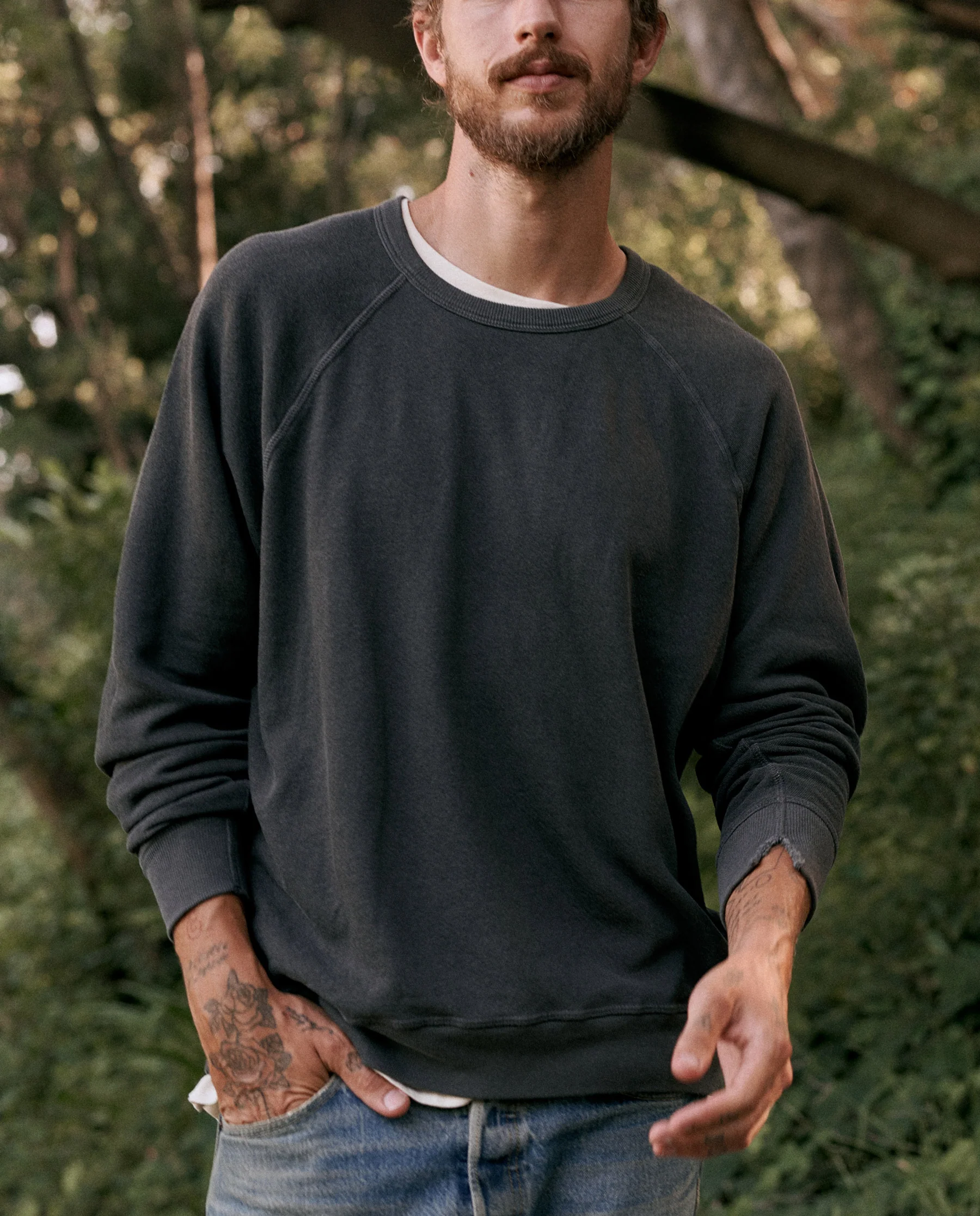 The Men's College Sweatshirt. -- Washed Black