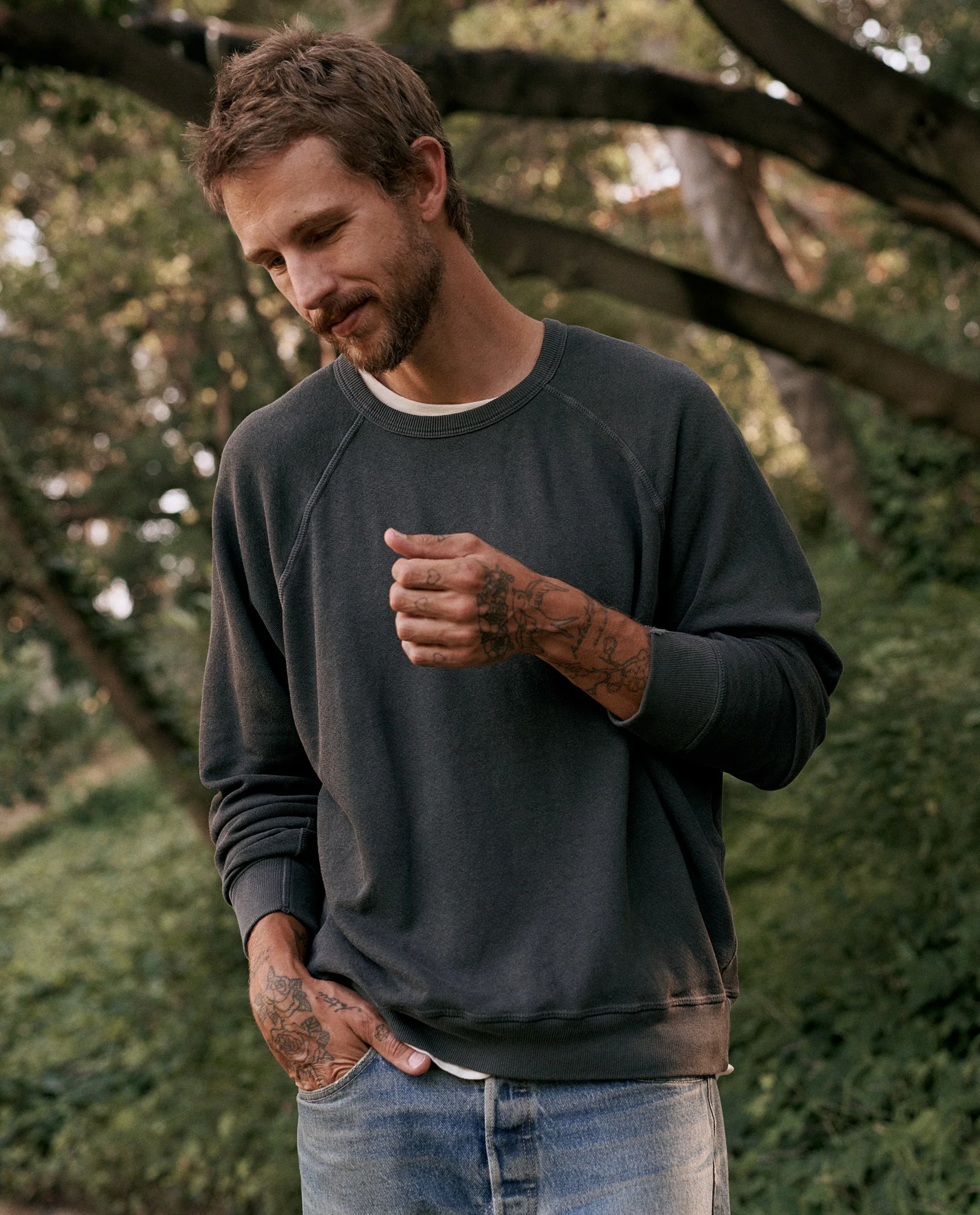 The Men's College Sweatshirt. -- Washed Black