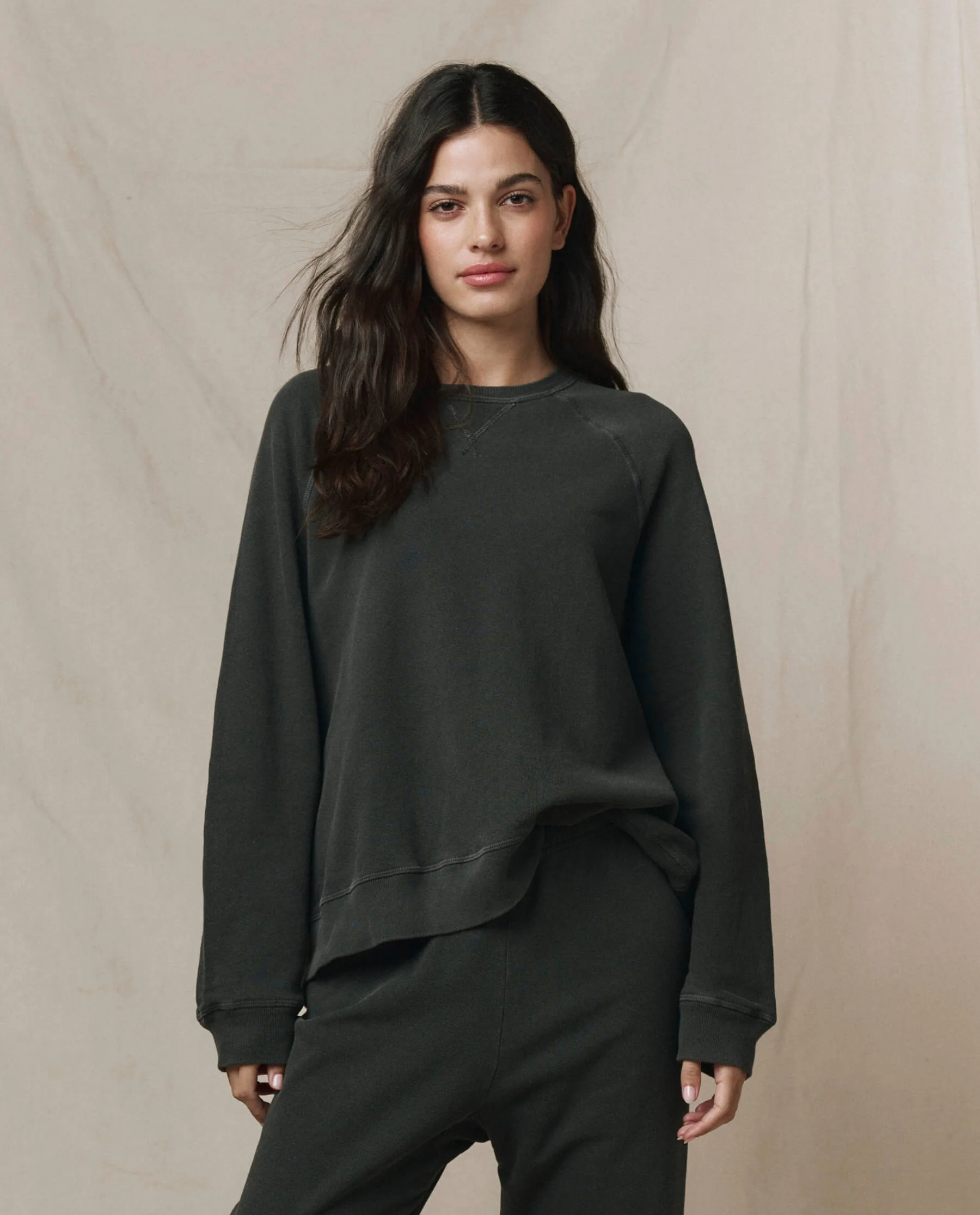 The Slouch Sweatshirt. Solid -- Washed Black