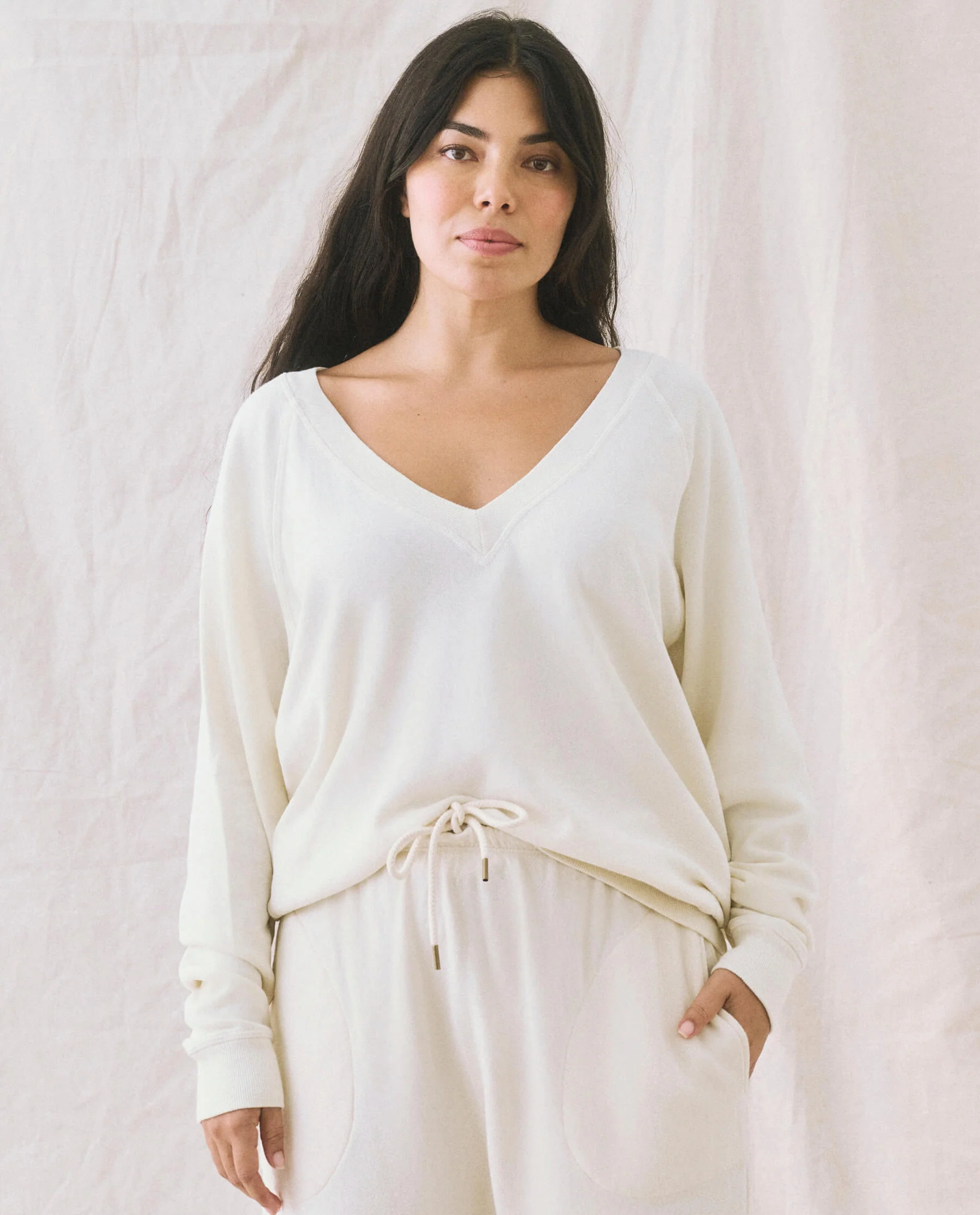 394-the-v-neck-sweatshirt.-washed-white-5.webp The V-Neck Sweatshirt. -- Washed White
