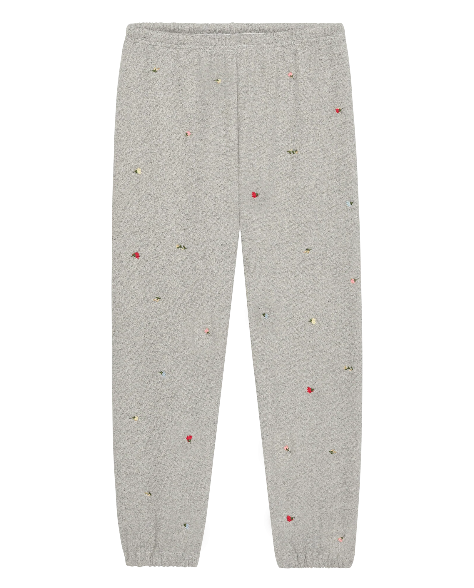 The Stadium Sweatpant w/ Tossed Floral Embroidery. -- Varsity Grey