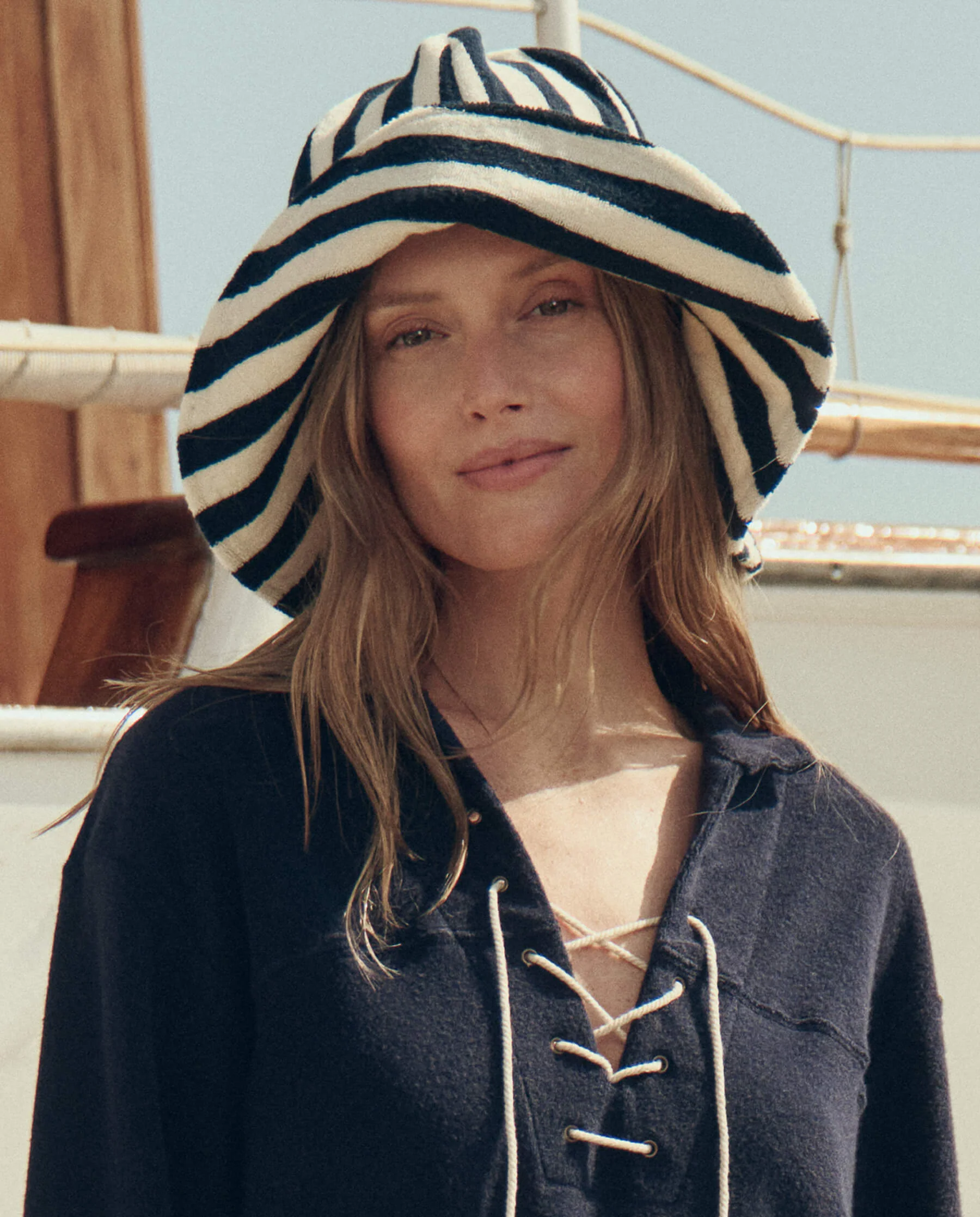 410-the-bucket-hat.-navy-shoreside-stripe-1.webp The Bucket Hat. -- Navy Shoreside Stripe