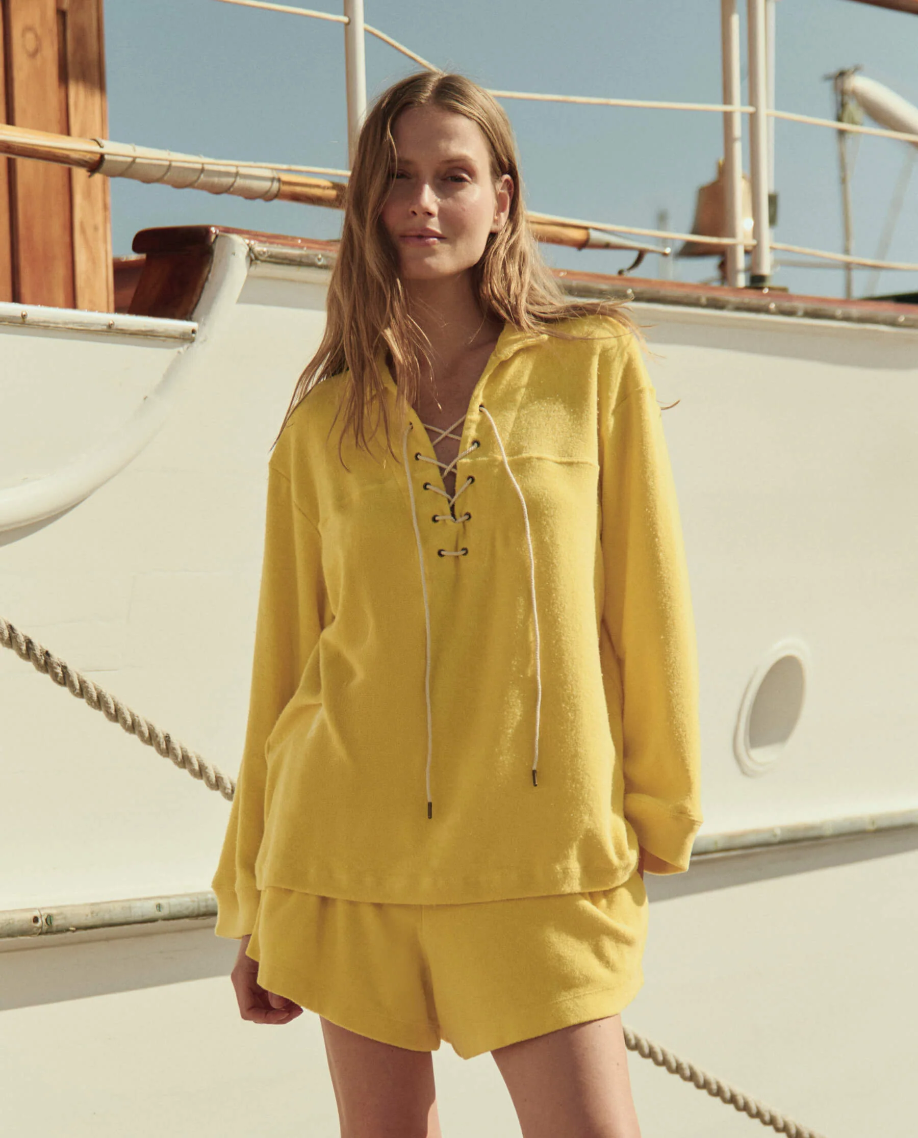 The Micro Terry Lace Up Tunic. -- Margarita