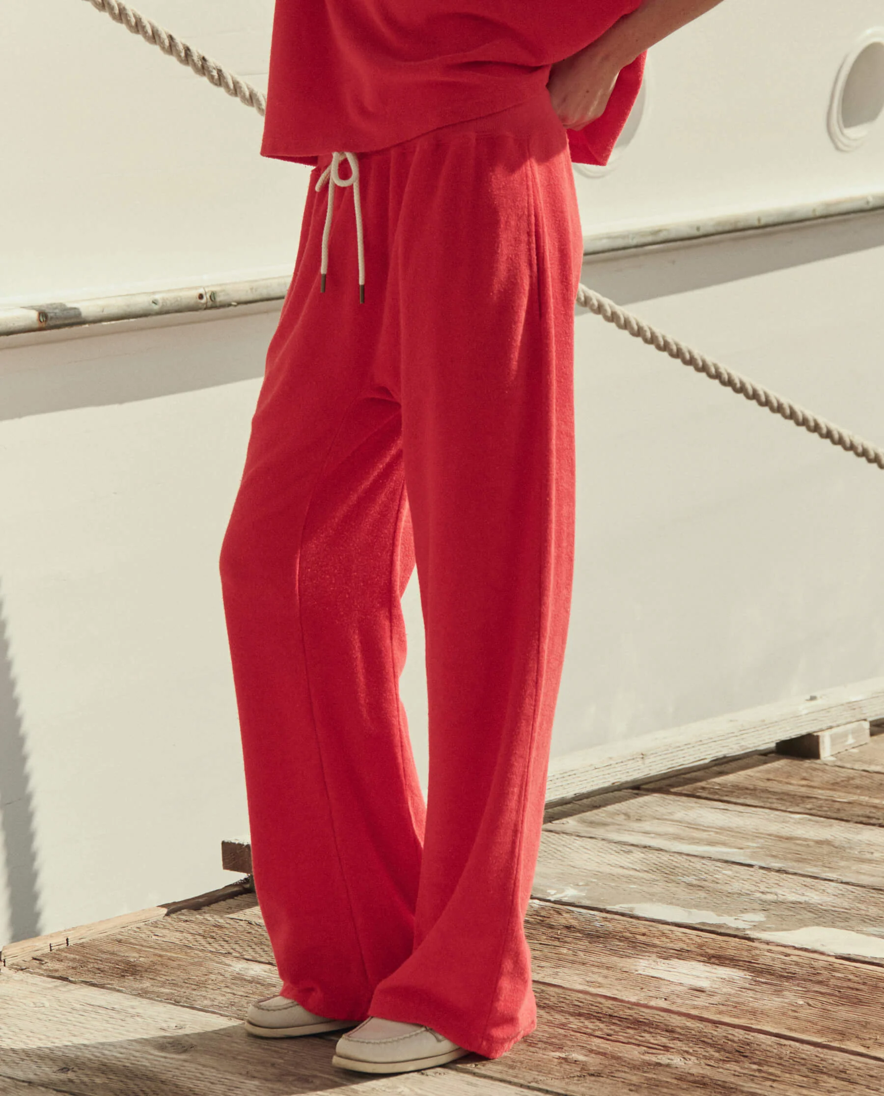 The Micro Terry Horseshoe Sweatpant. -- Pimento