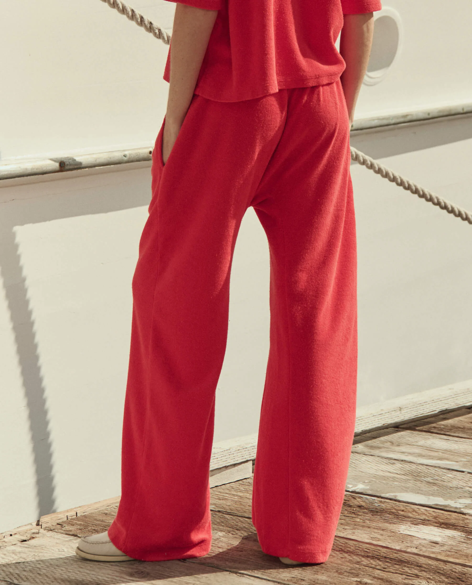 The Micro Terry Horseshoe Sweatpant. -- Pimento