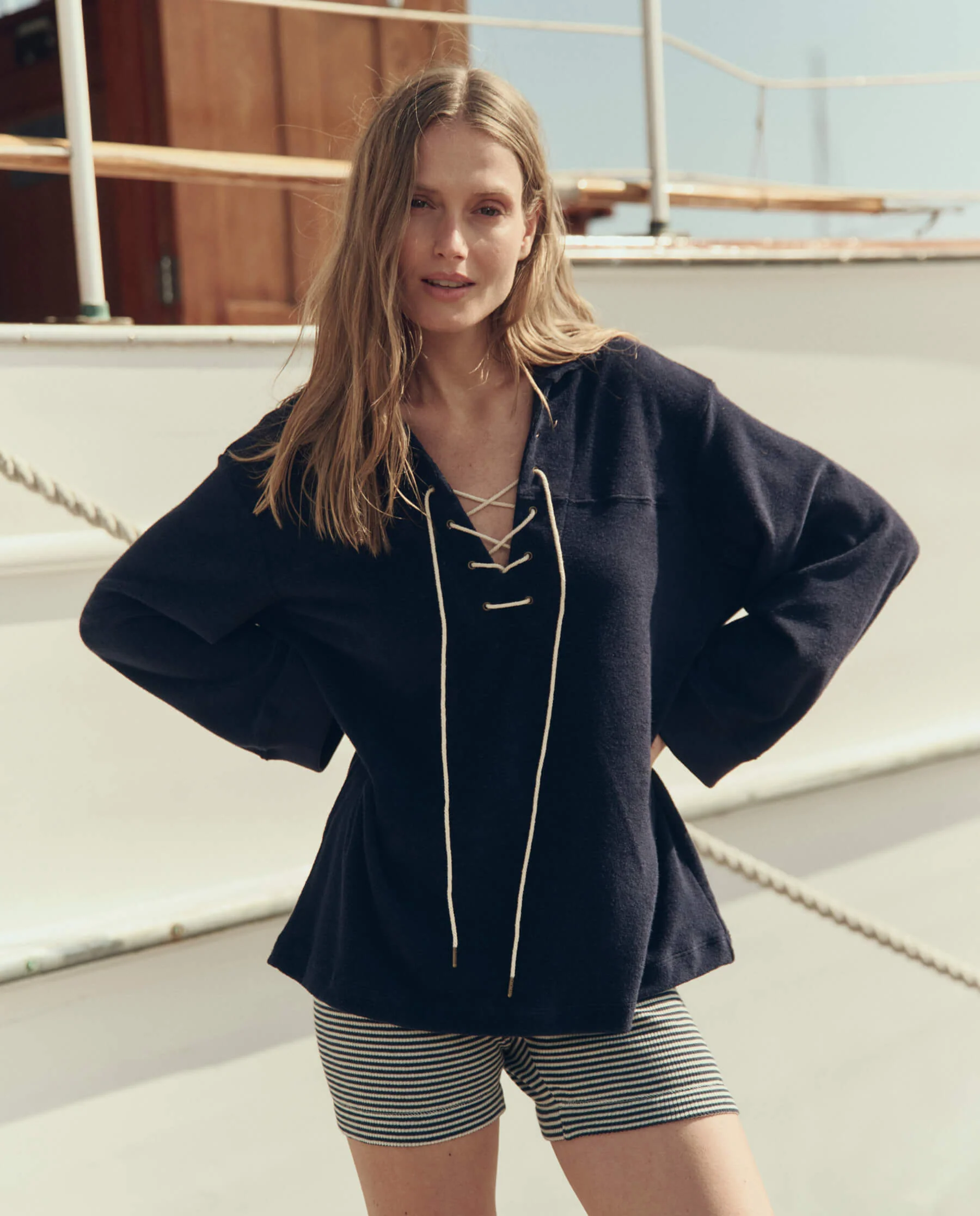 The Relay Short. -- Navy Stripe