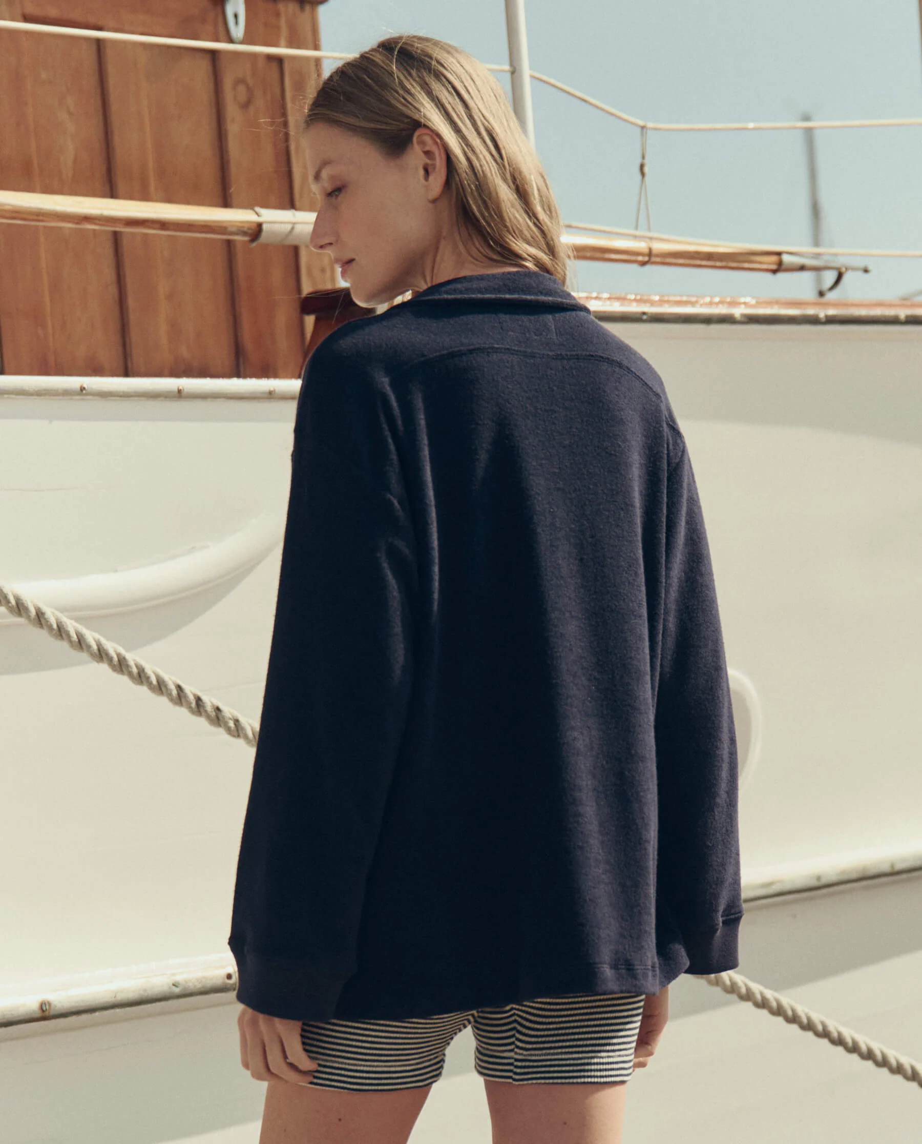 The Relay Short. -- Navy Stripe
