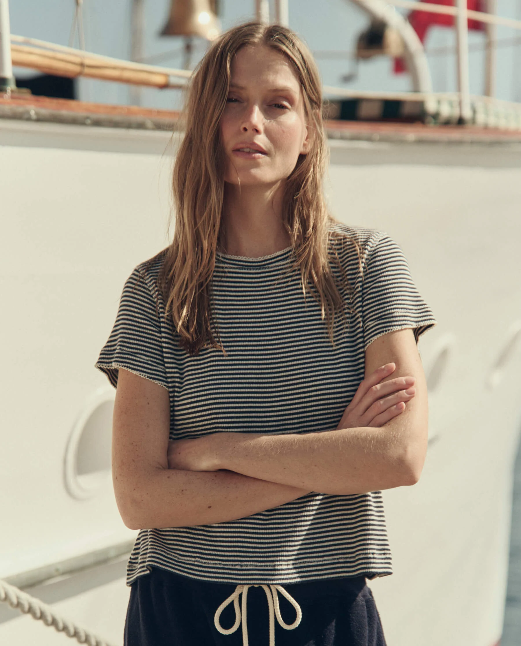 The Little Tee. -- Navy Stripe