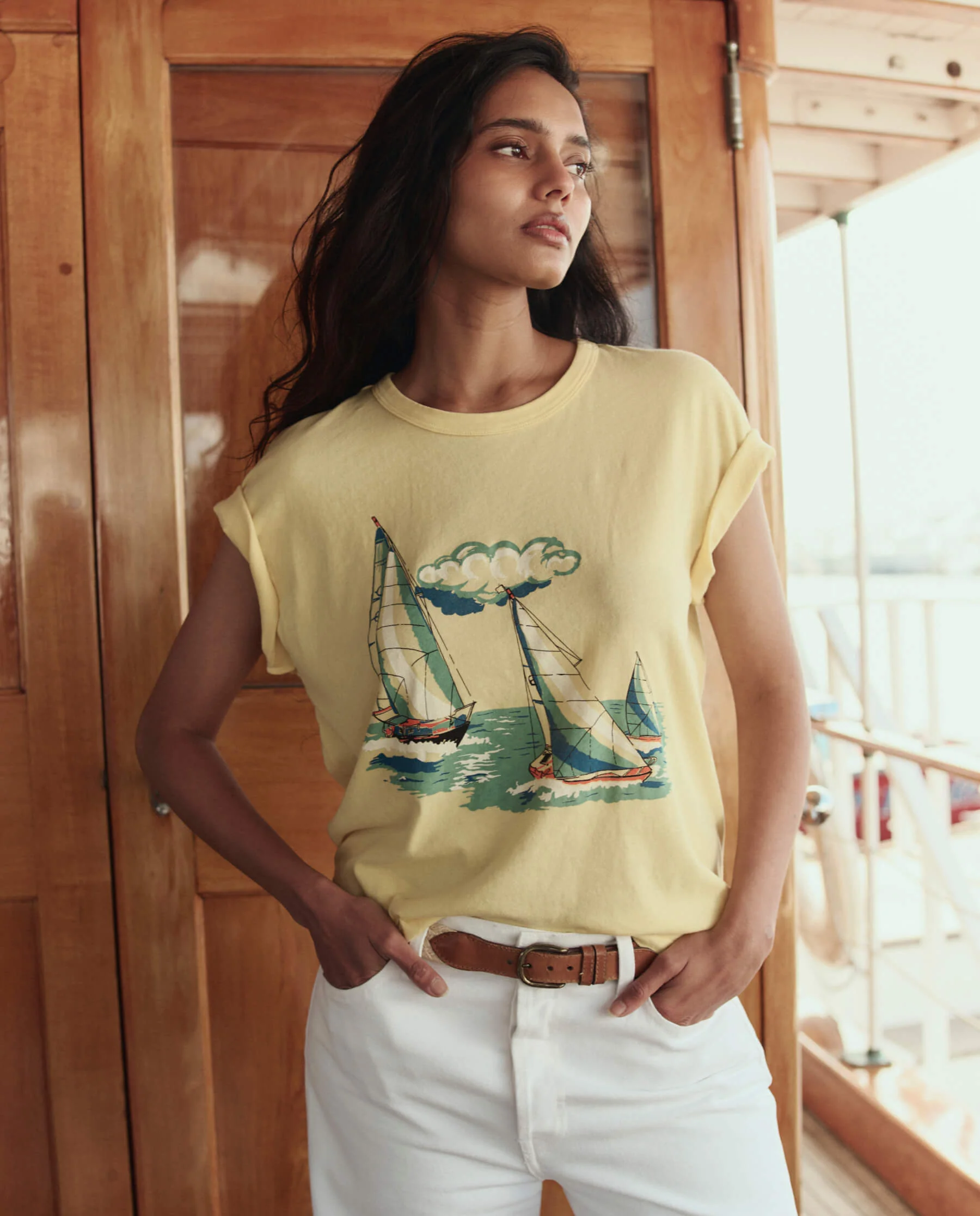 The Boxy Crew w/ Sailing Boats Graphic. -- Sunbeam