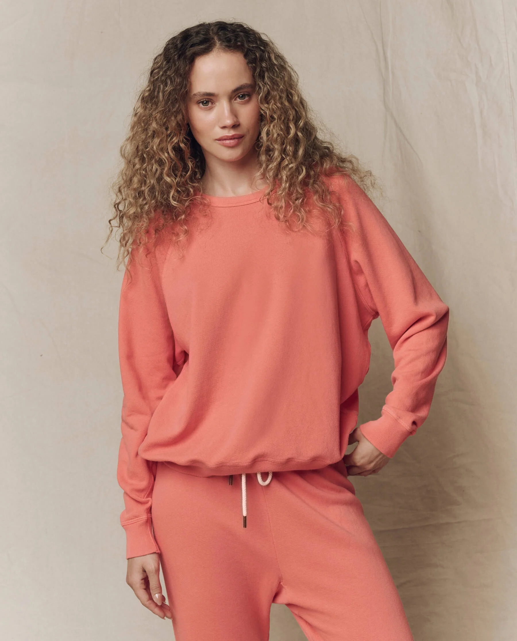 The College Sweatshirt. Solid -- Guava