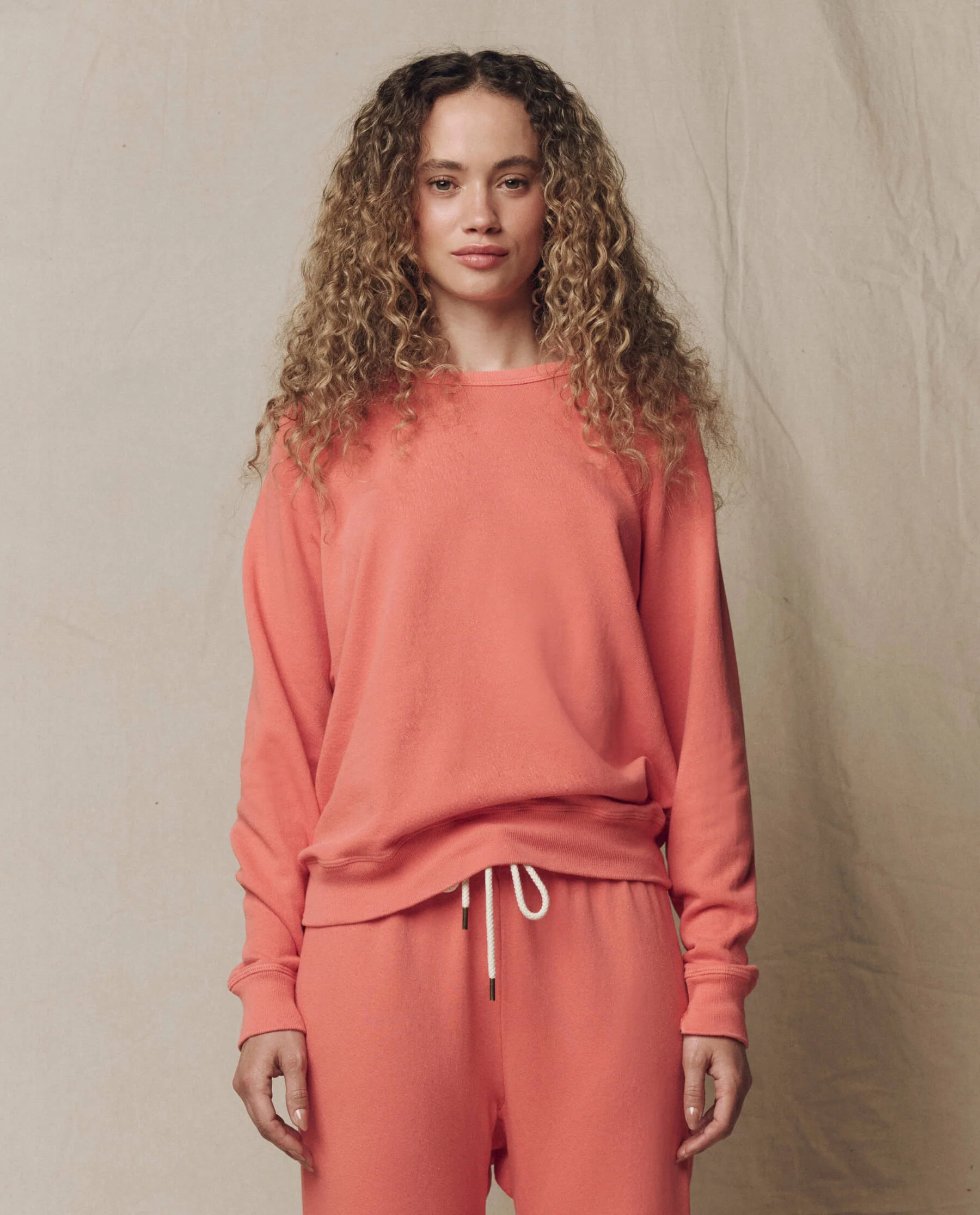 The College Sweatshirt. Solid -- Guava