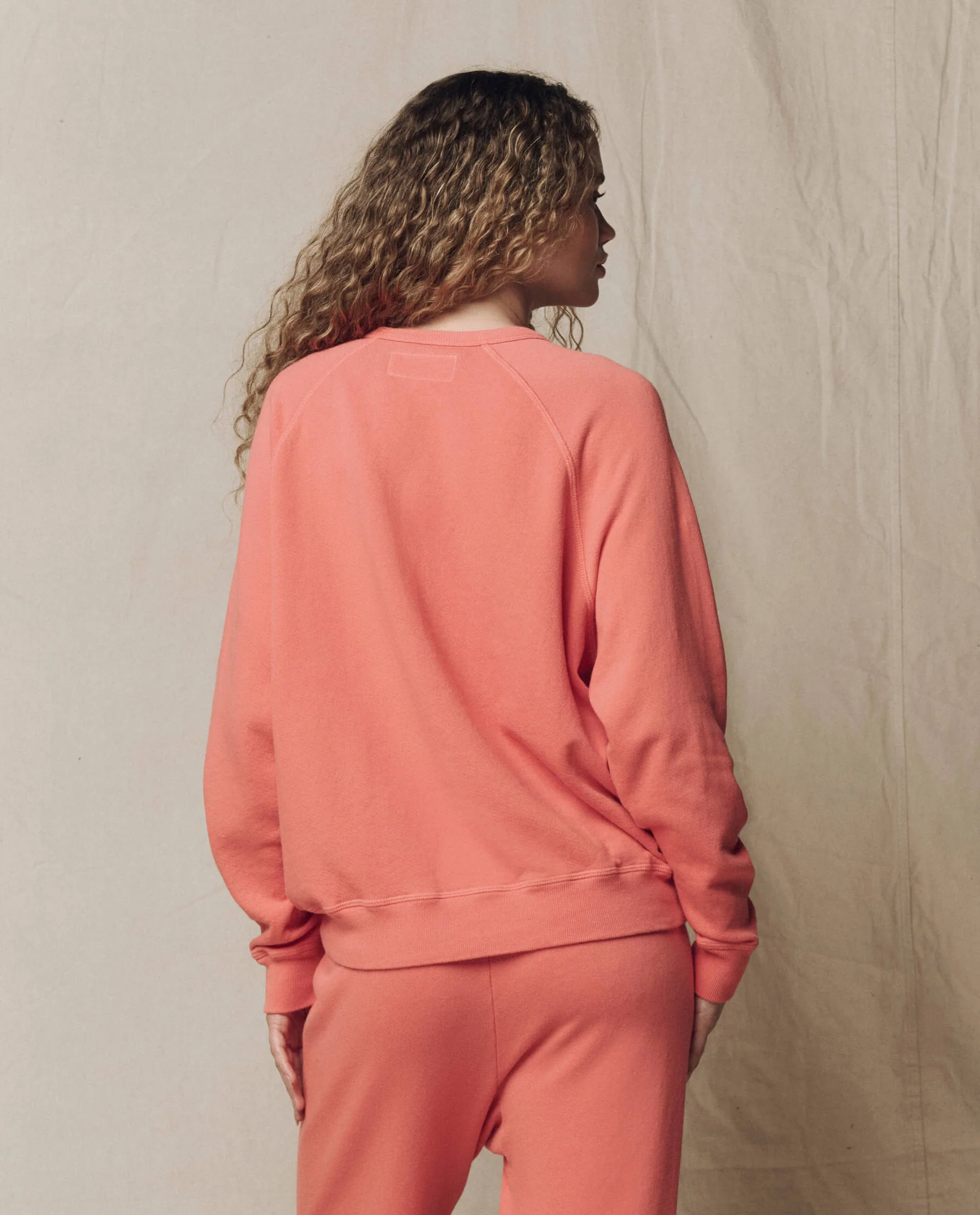 The College Sweatshirt. Solid -- Guava