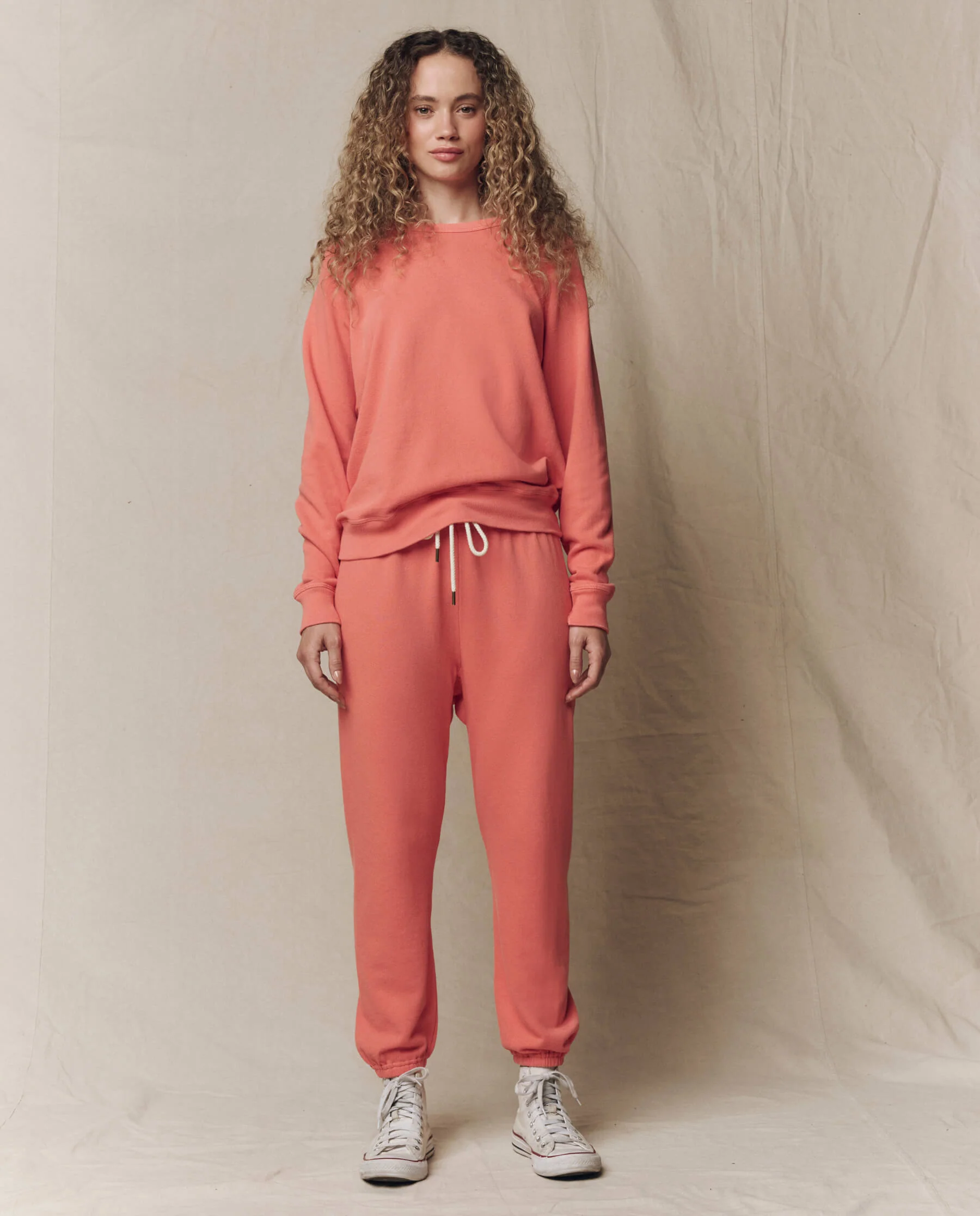 The College Sweatshirt. Solid -- Guava