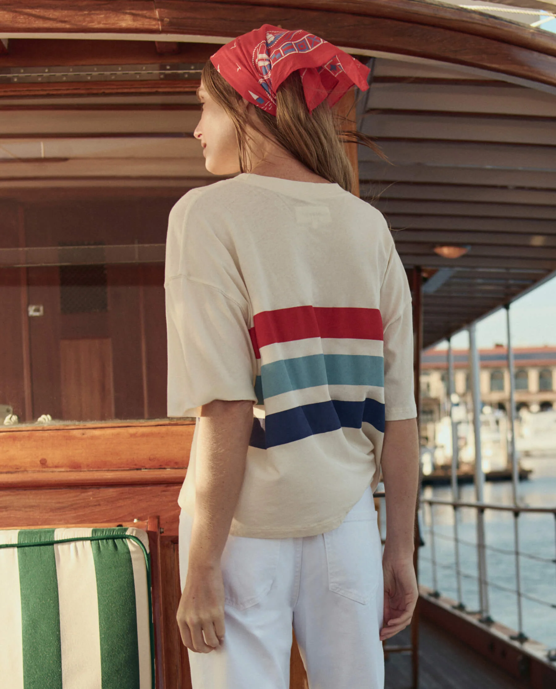 The Track Crew w/ Saltwater Stripe. -- Washed White