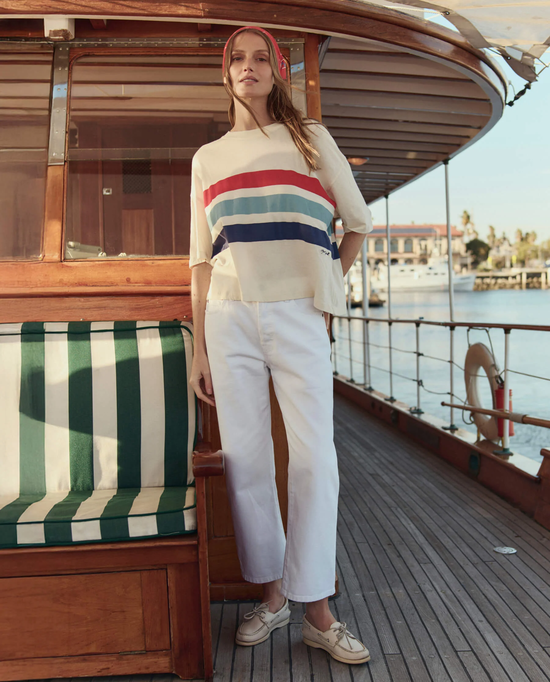 The Track Crew w/ Saltwater Stripe. -- Washed White