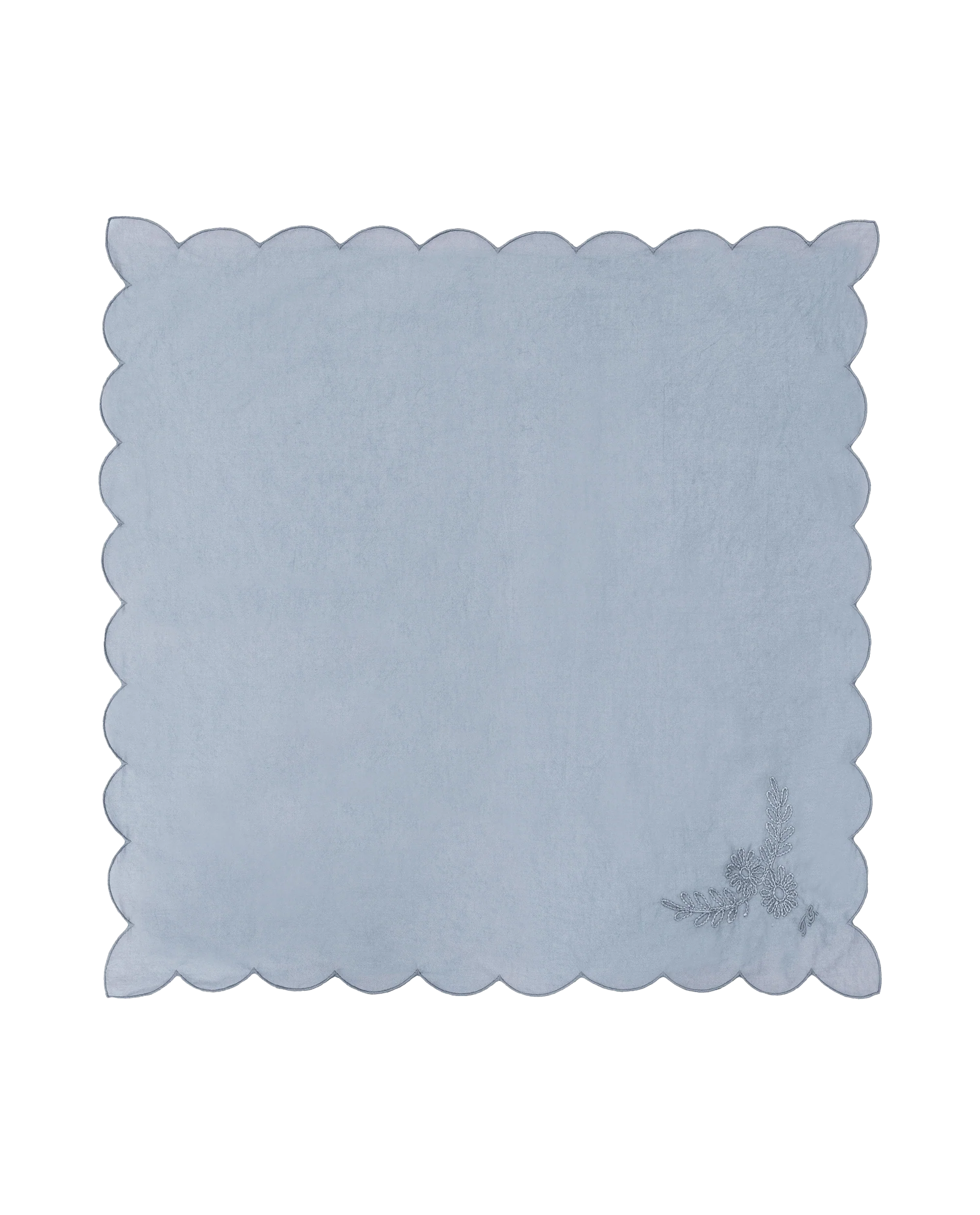 The Scalloped Bandana. -- Faded Indigo
