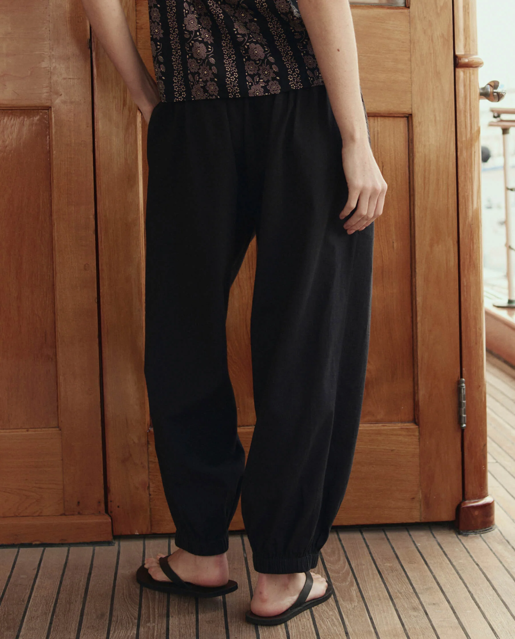The Elastic Blouson Pant. -- Black