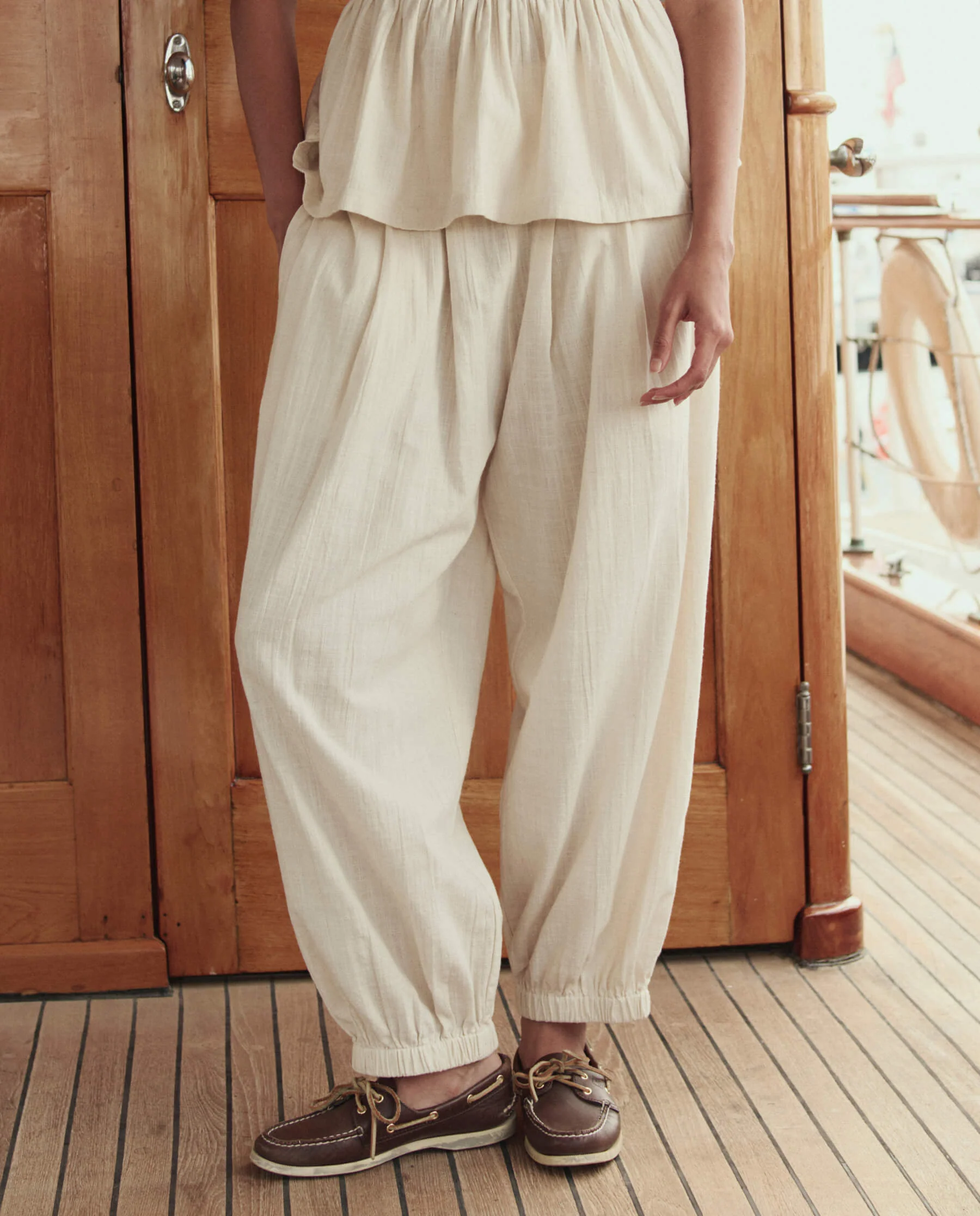 The Elastic Blouson Pant. -- Natural