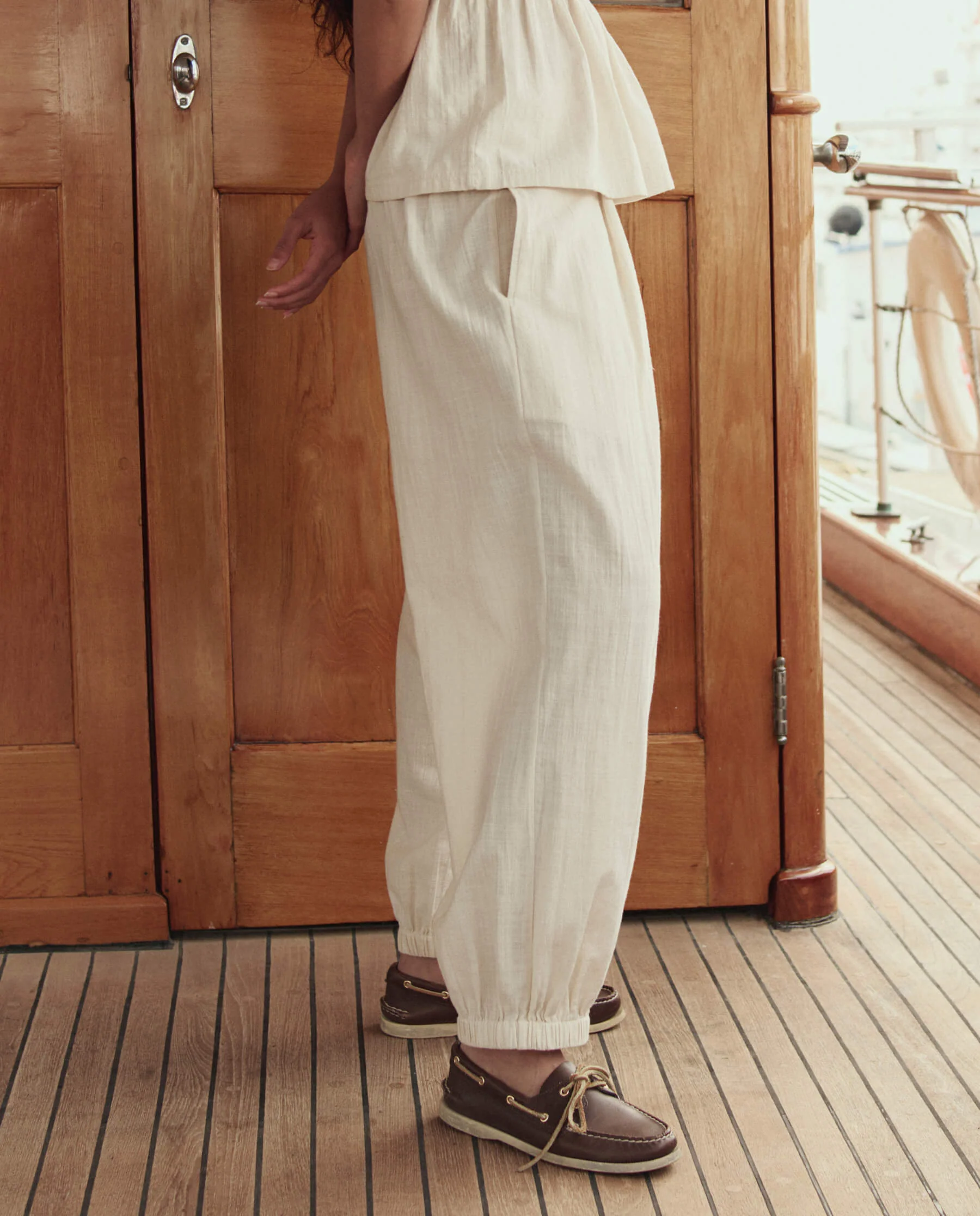 The Elastic Blouson Pant. -- Natural