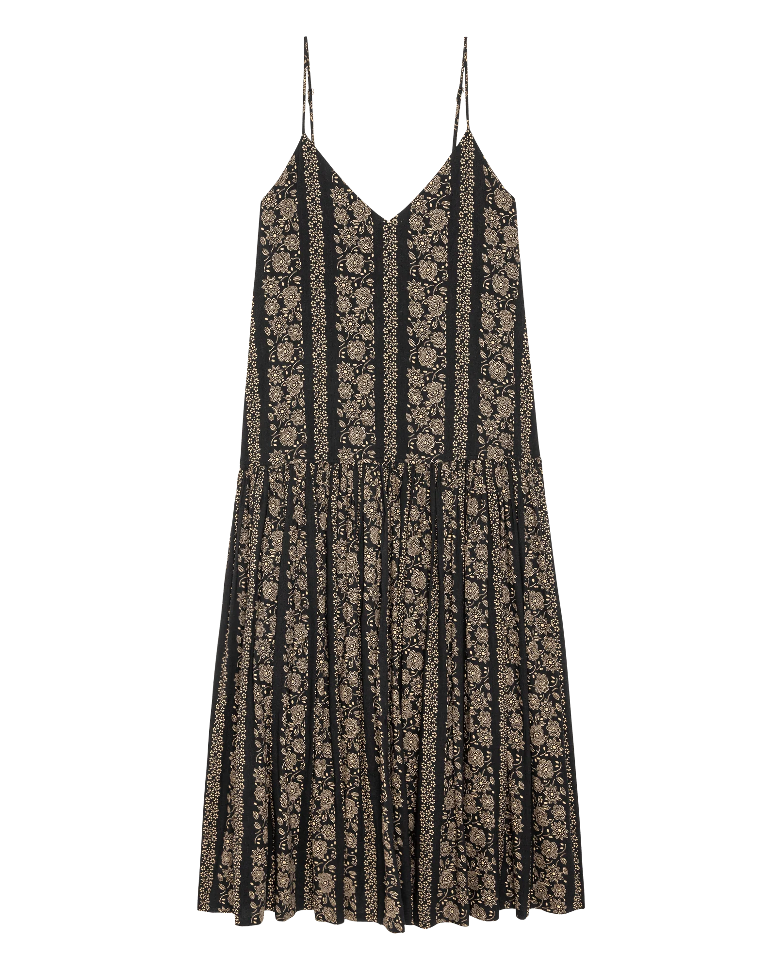 The Drop Waist Dress. -- Black And Cream Token Floral